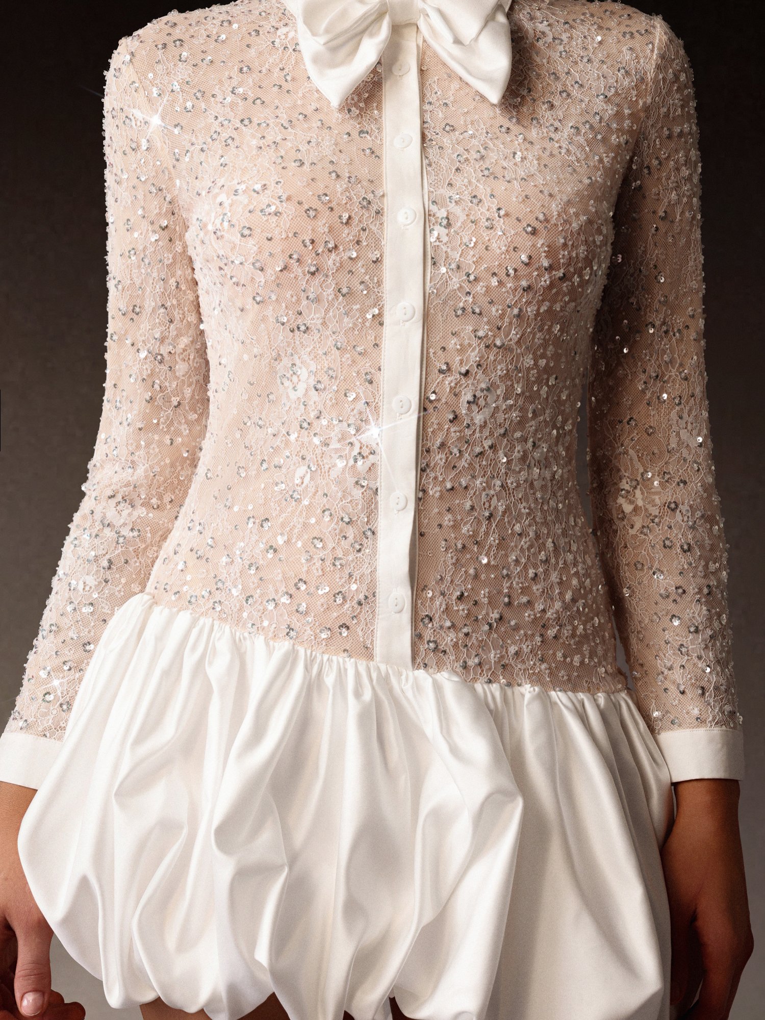 Sequin and Puff Mini Dress