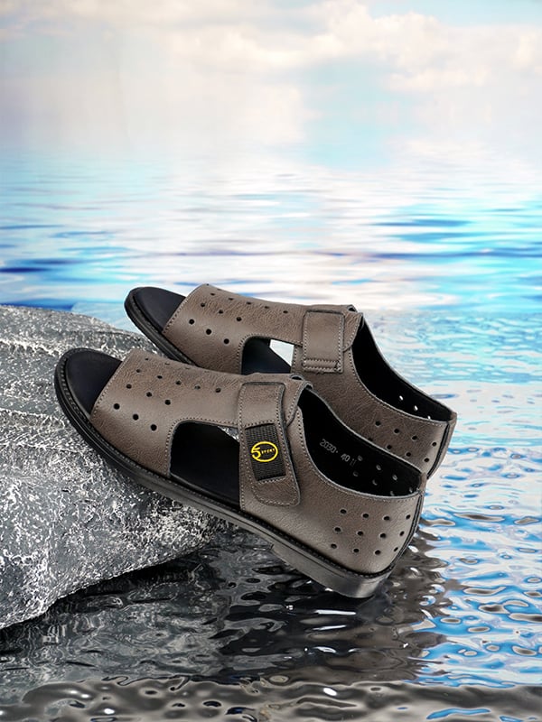 Olive Plain Velcro Sandals