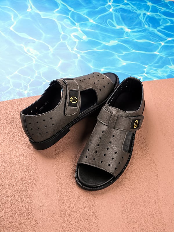 Olive Plain Velcro Sandals
