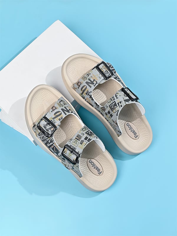 Multi Printed Slip On Slides
