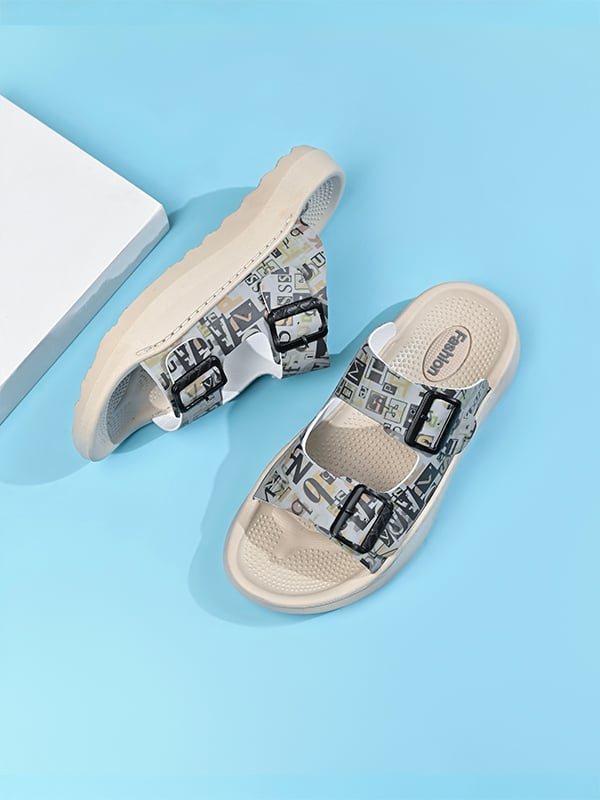 Multi Printed Slip On Slides