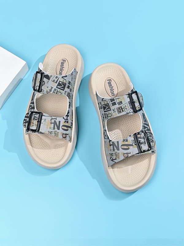Multi Printed Slip On Slides