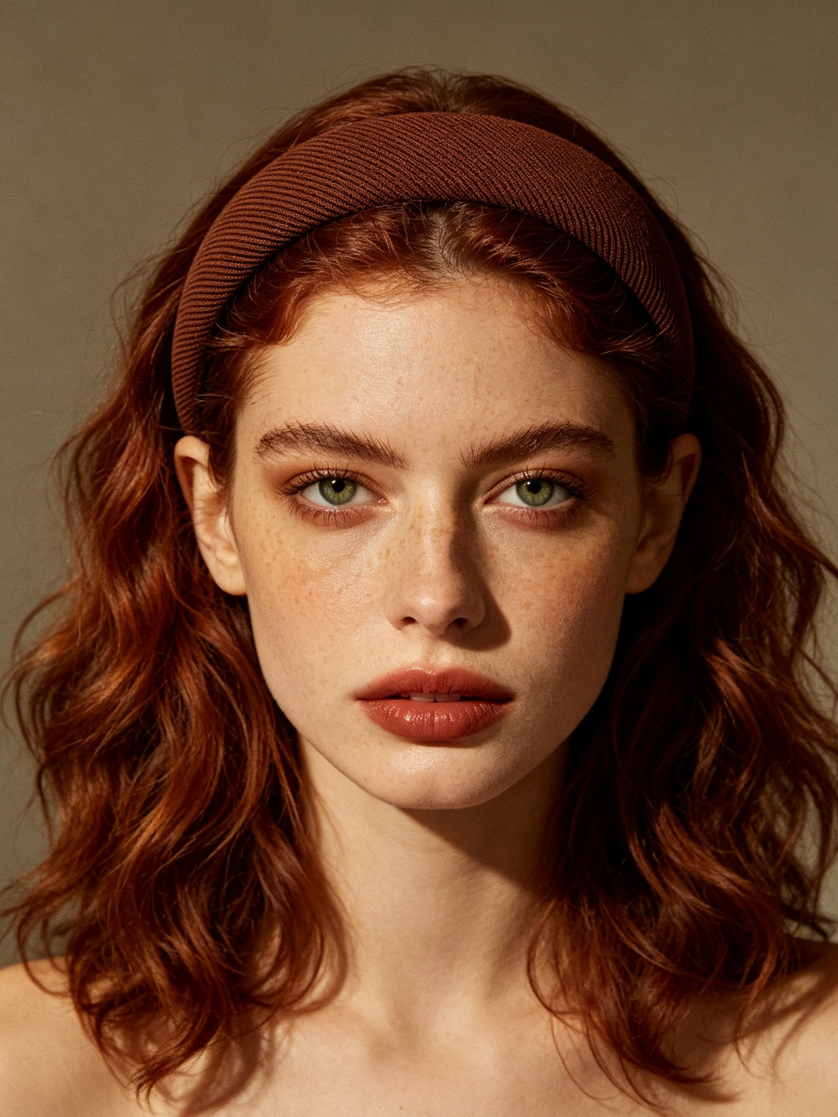 Brown Ribbed Headband