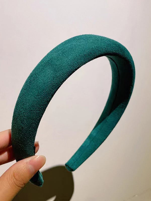 Green Suede Look Padded Headband 