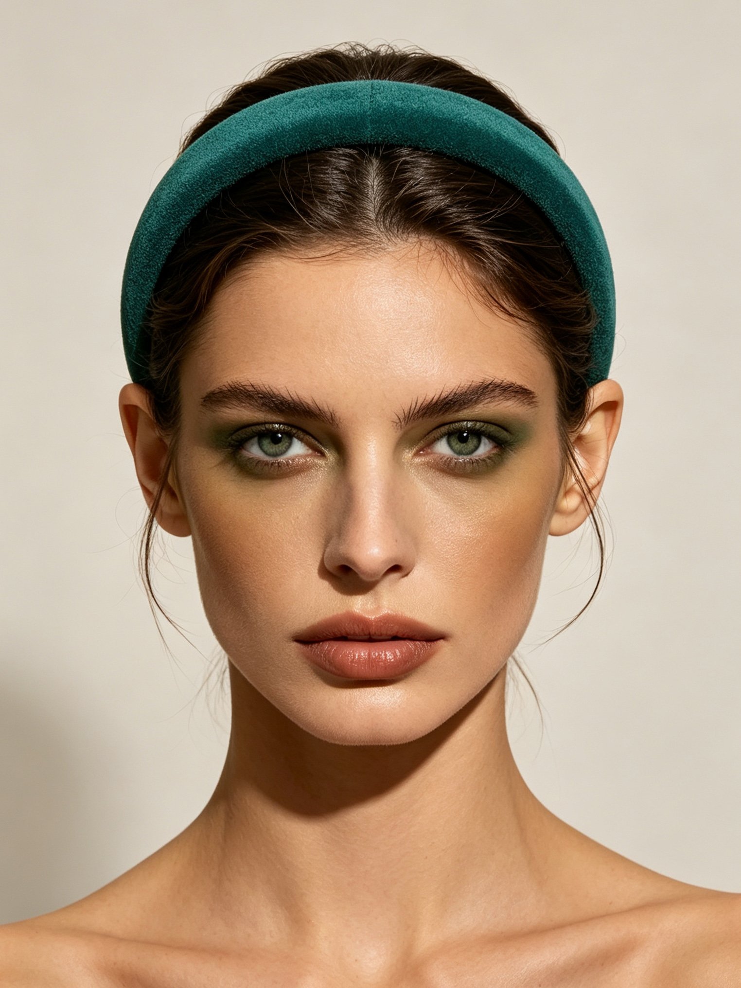 Green Suede Look Padded Headband 