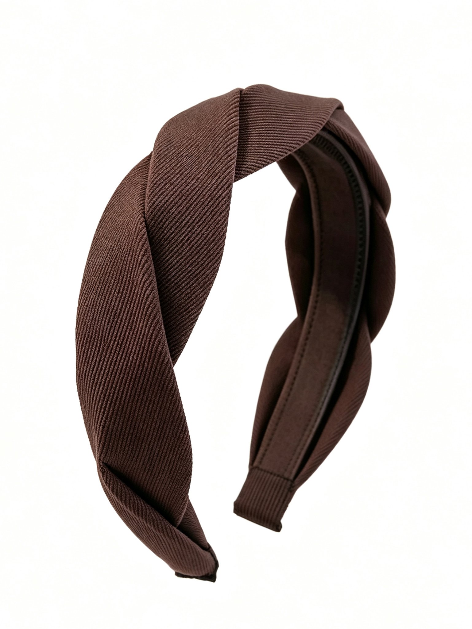 Brown Ribbed Knot Headband