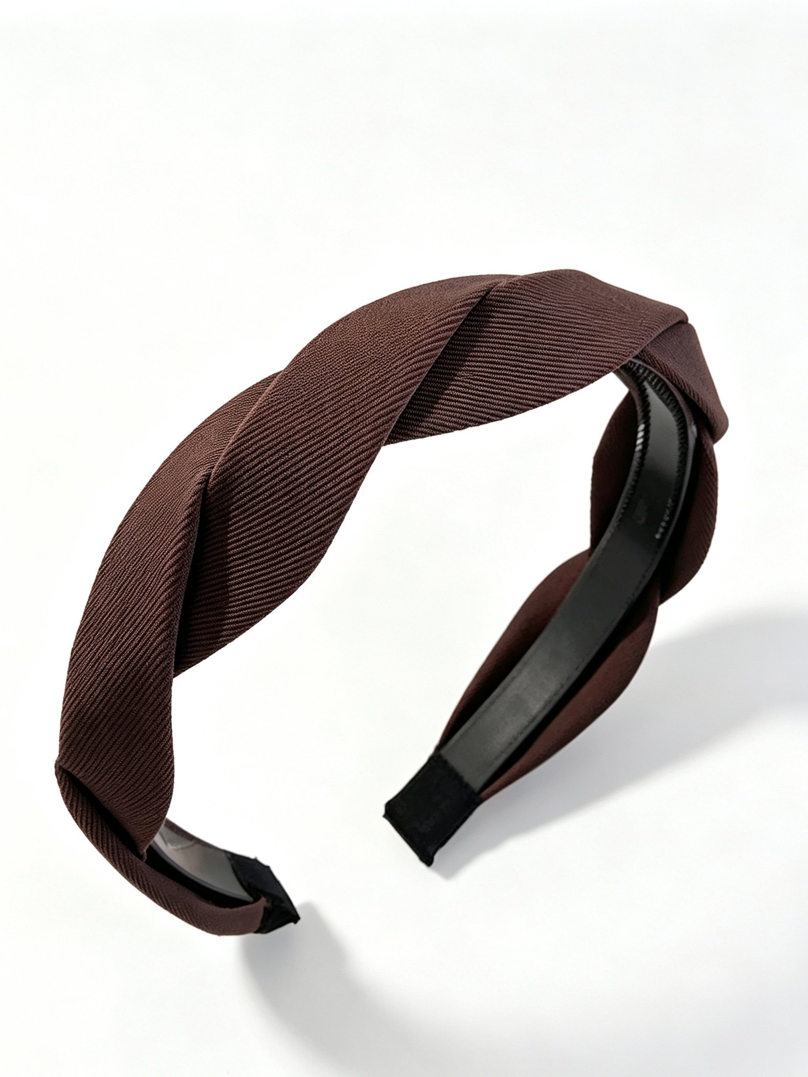 Brown Ribbed Knot Headband