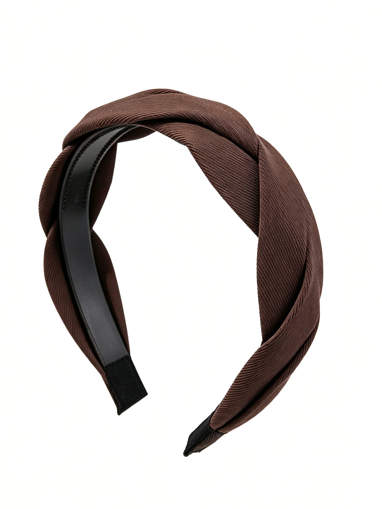 Brown Ribbed Knot Headband