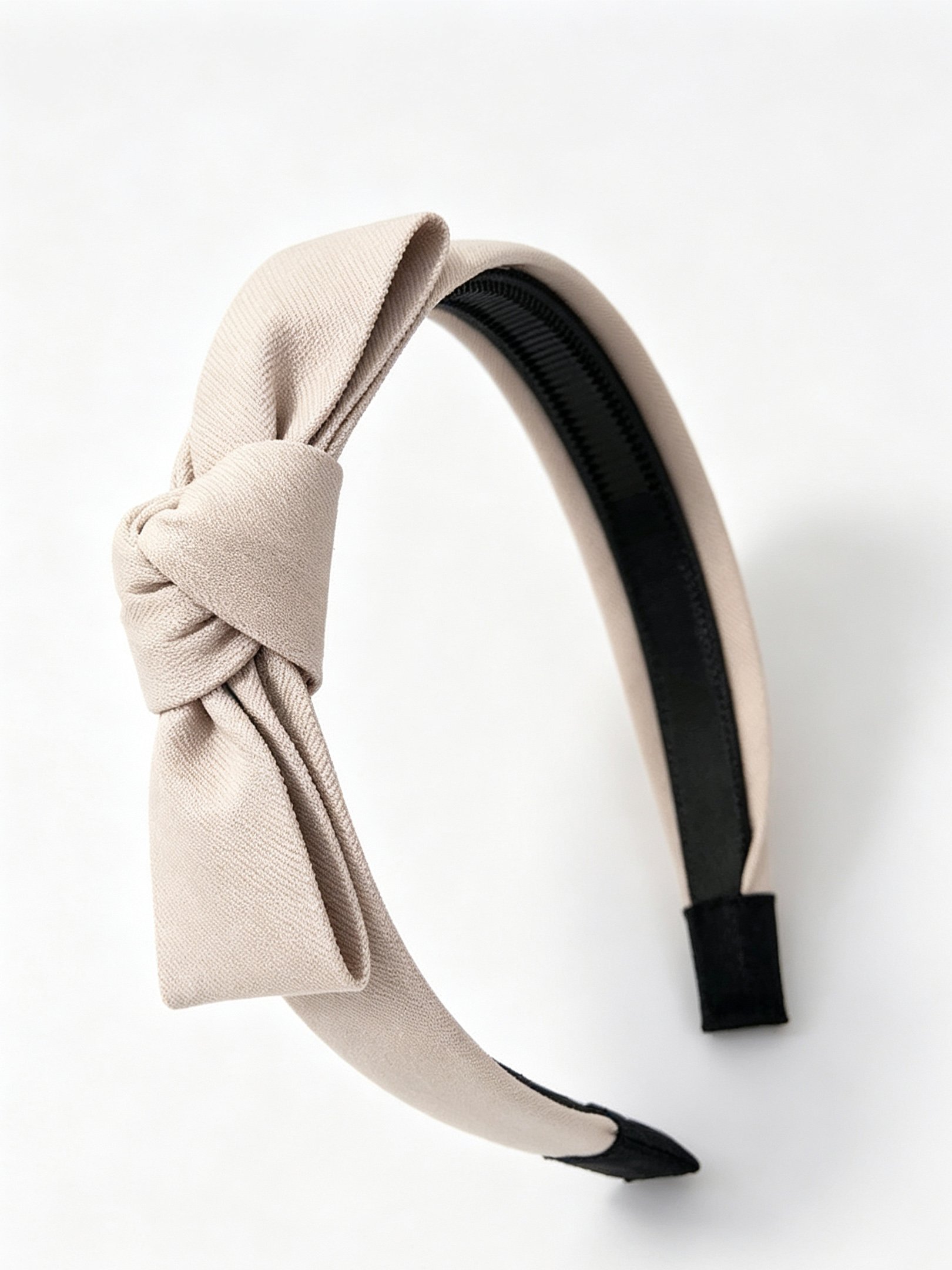 Beige Knot Bow Headband 