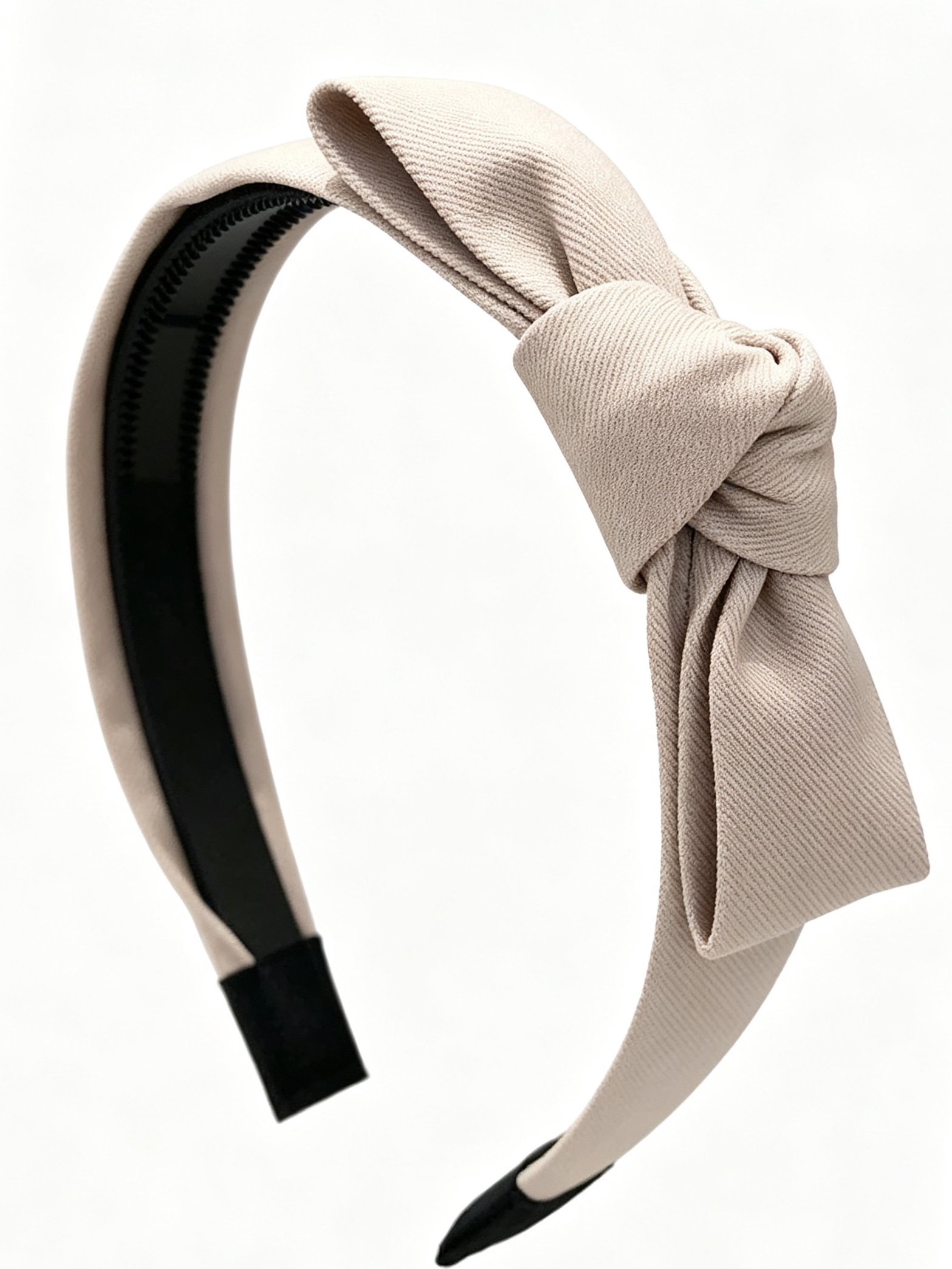 Beige Knot Bow Headband 