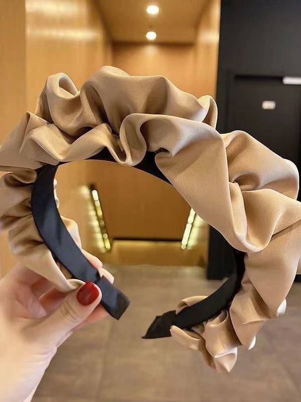 Khaki Ruched Headband 