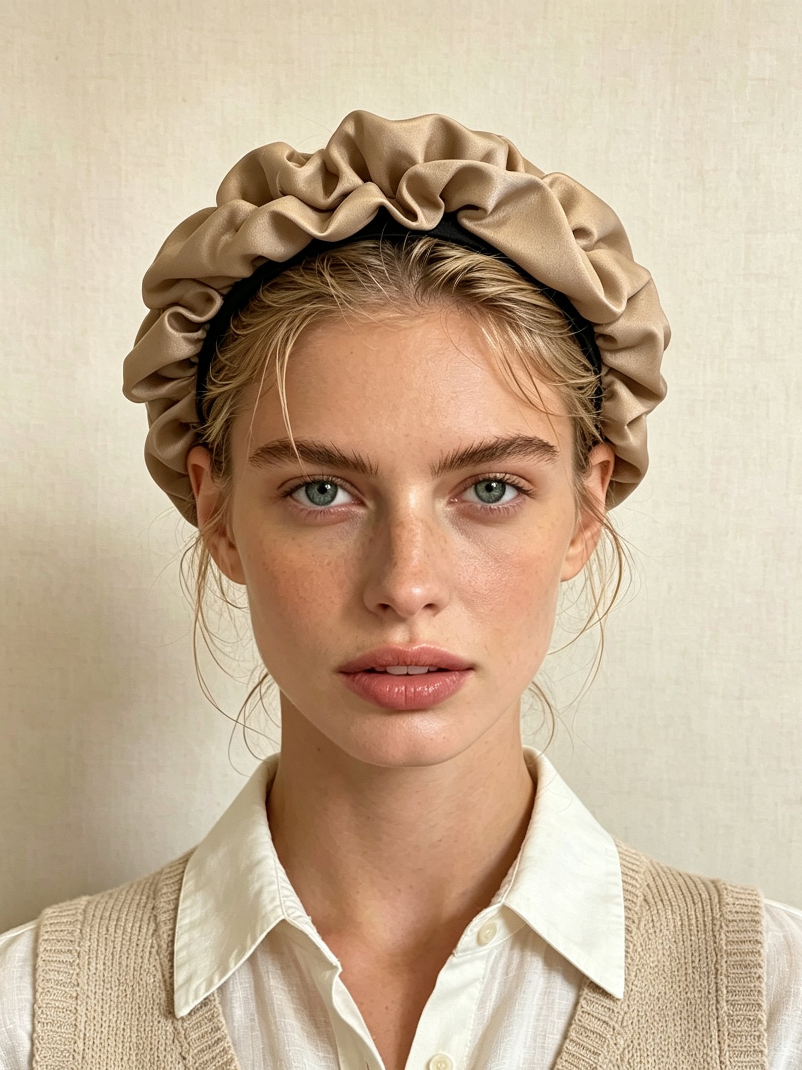 Khaki Ruched Headband 