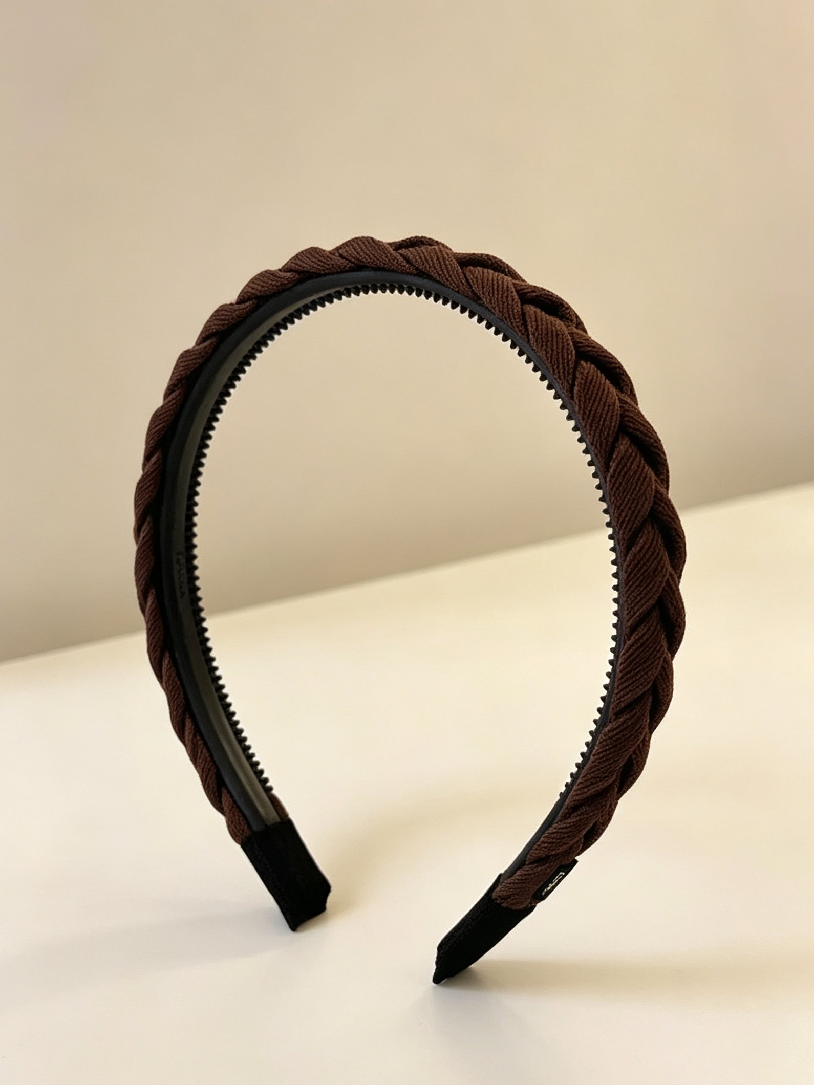 Coffee Brown Braided Hairband 