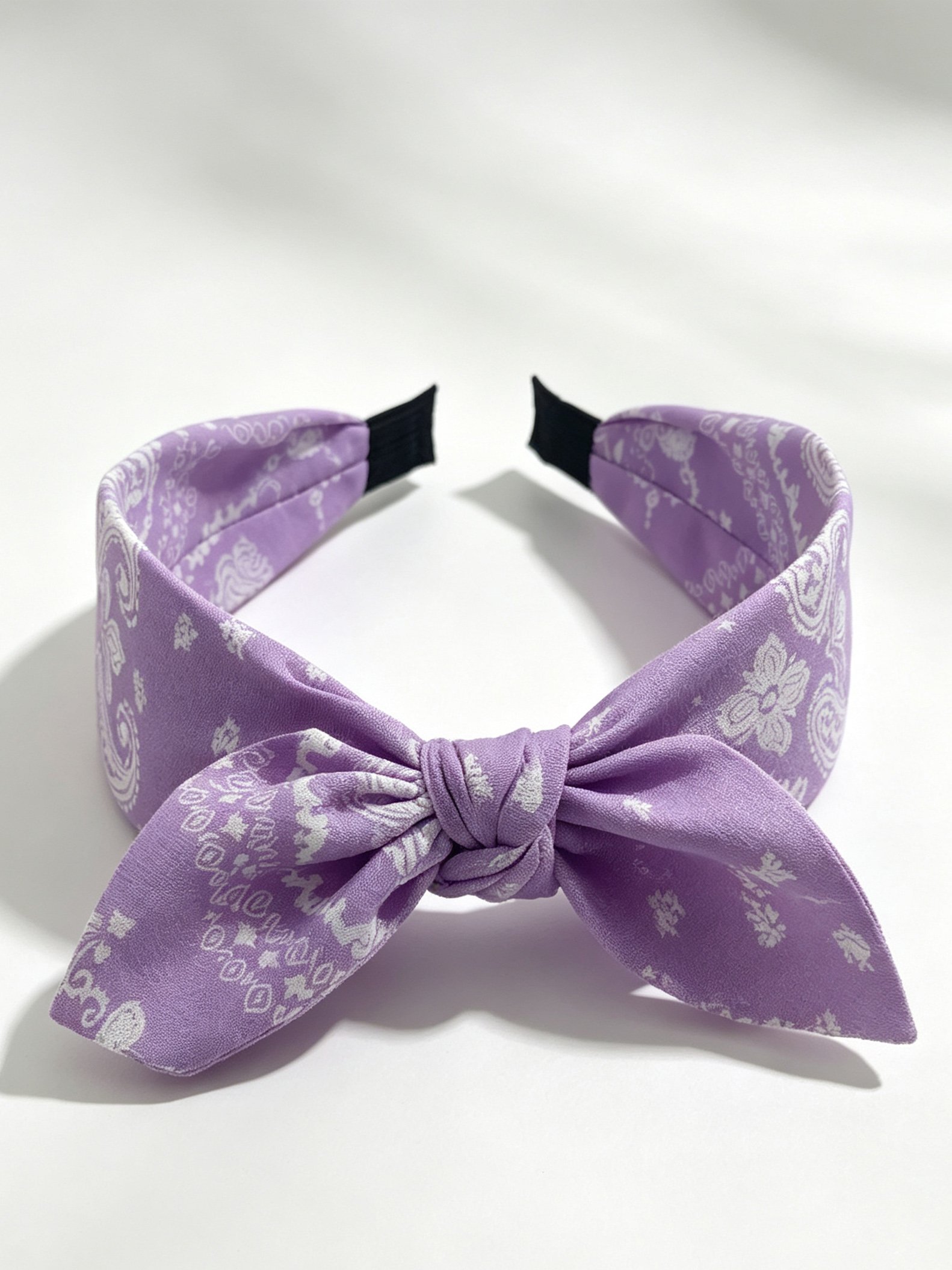 Purple Paisley Bow Headband 