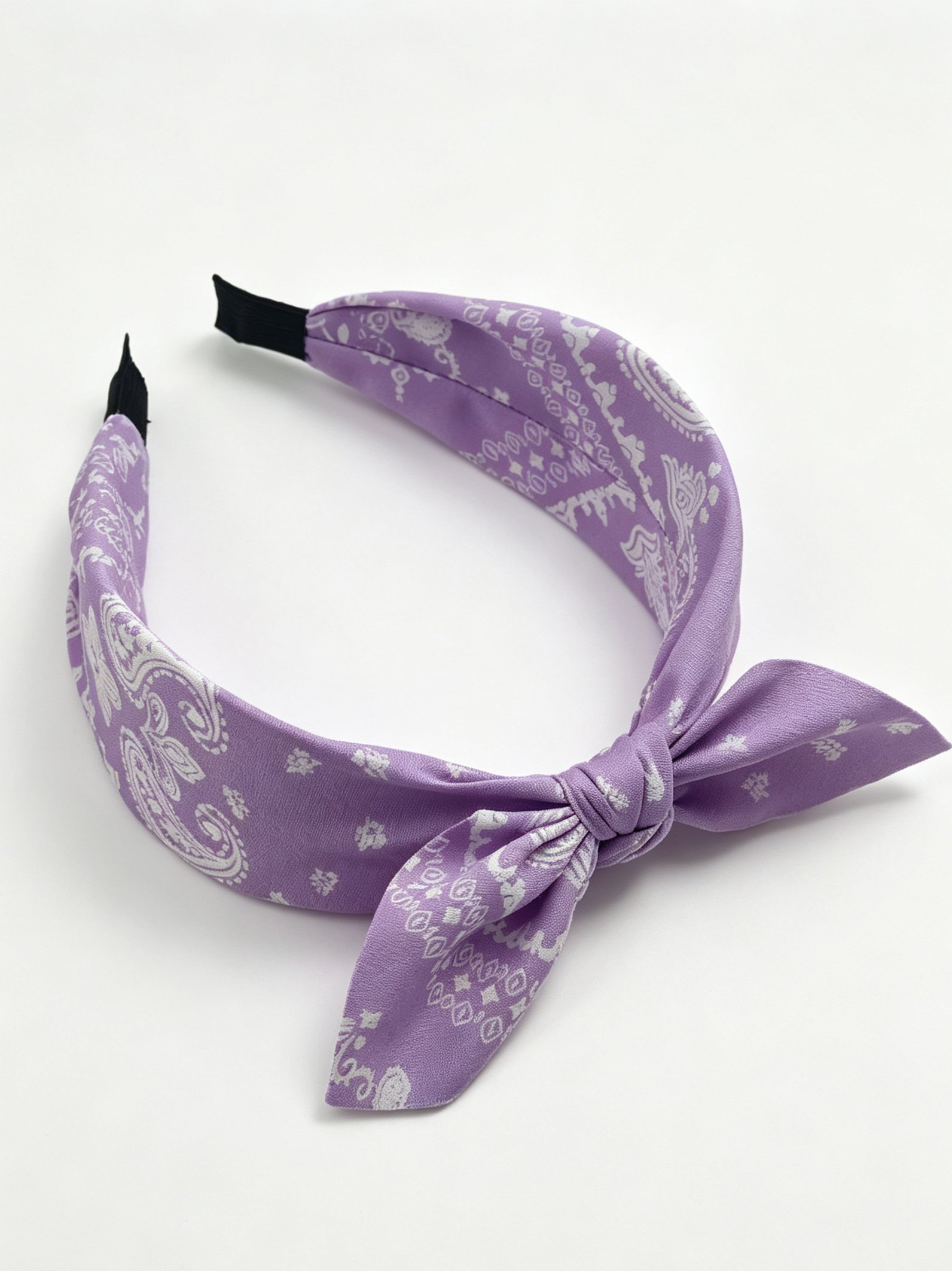 Purple Paisley Bow Headband 