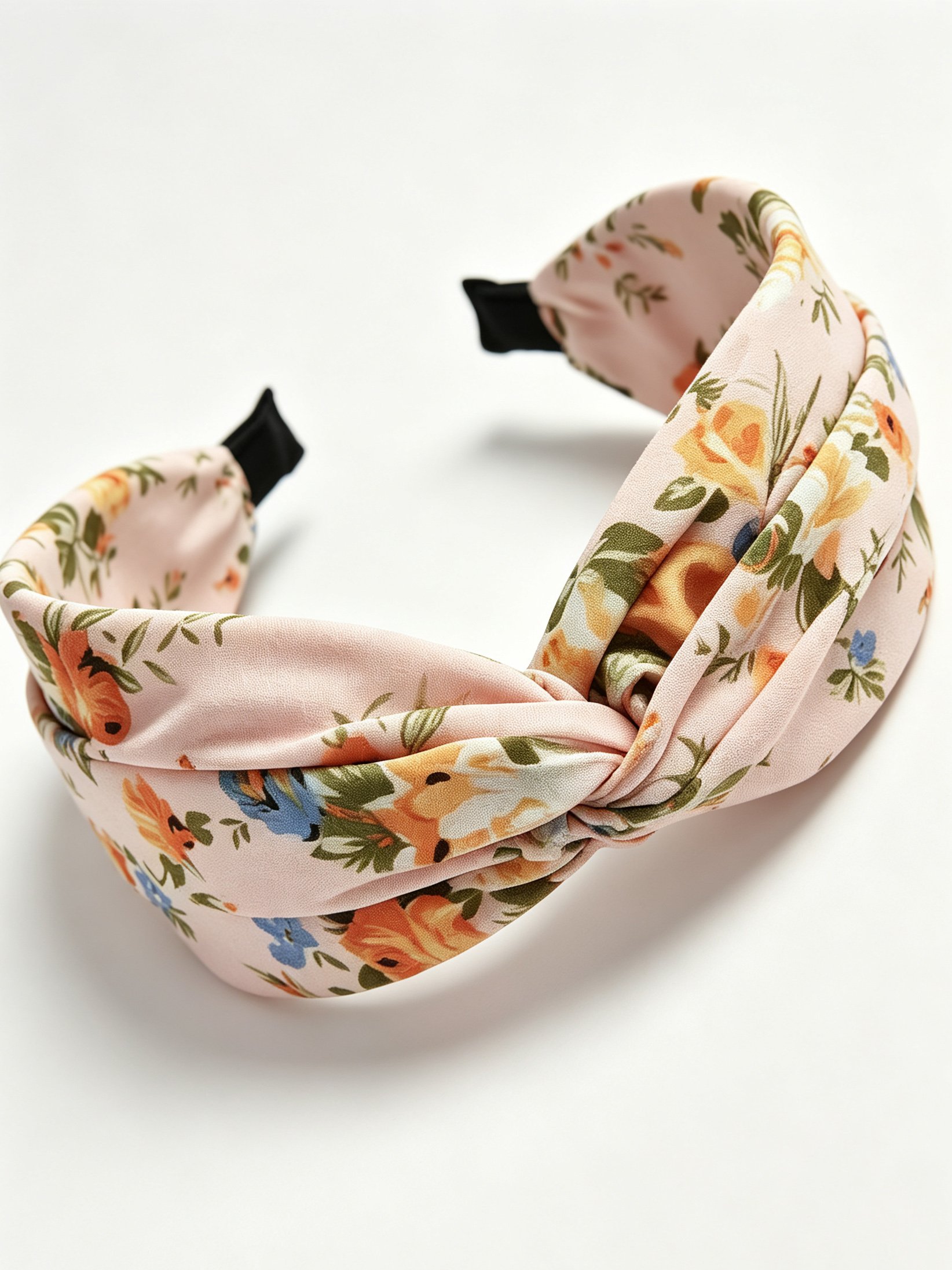 Pink Floral Twisted Headband 