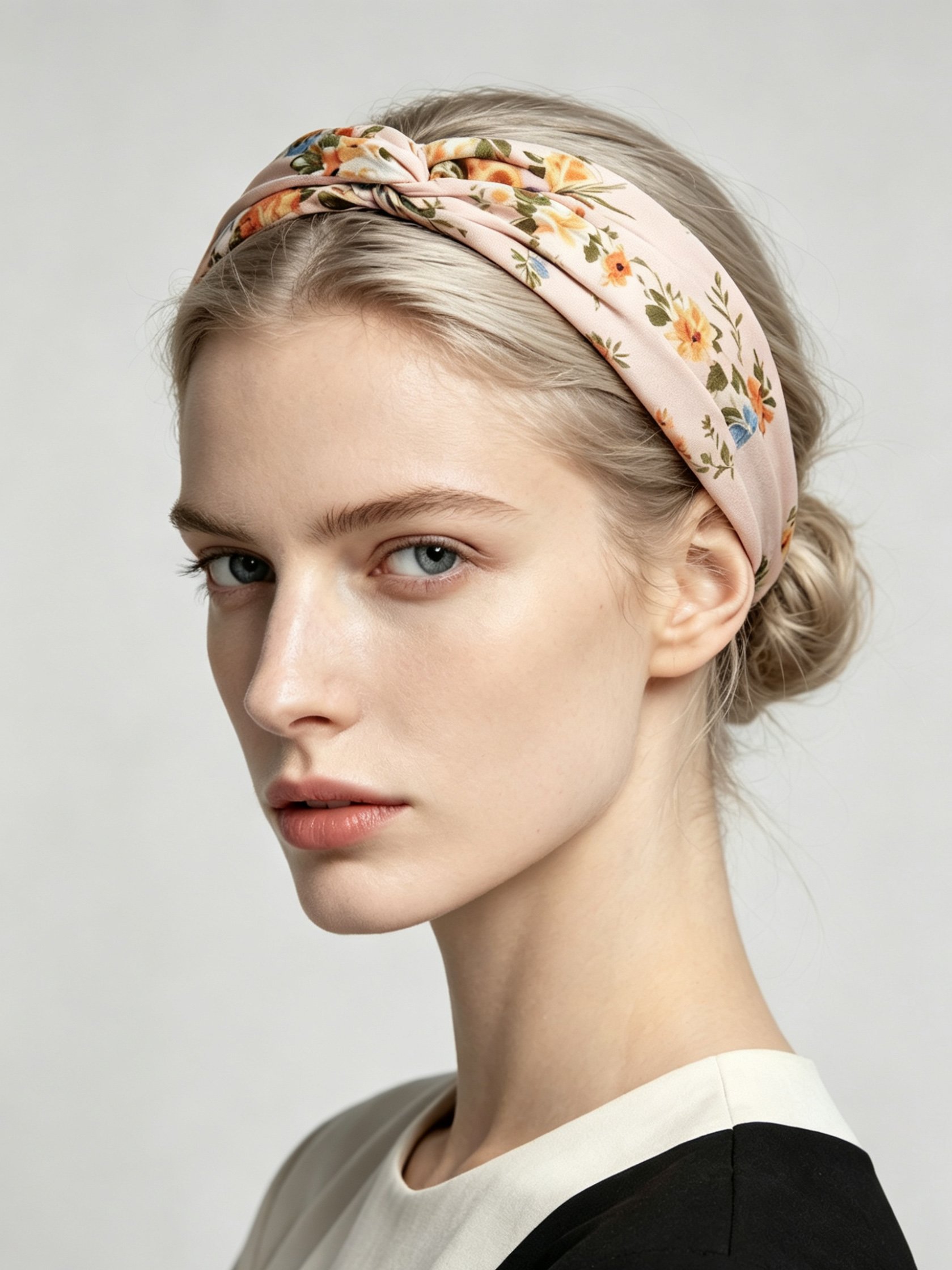 Pink Floral Twisted Headband 