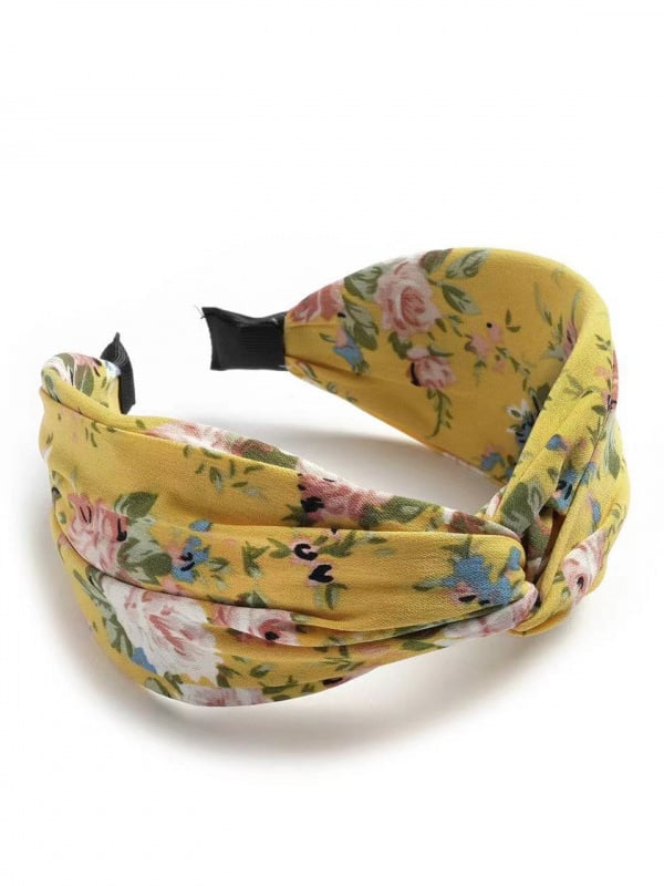 Yellow Floral Knot Headband 