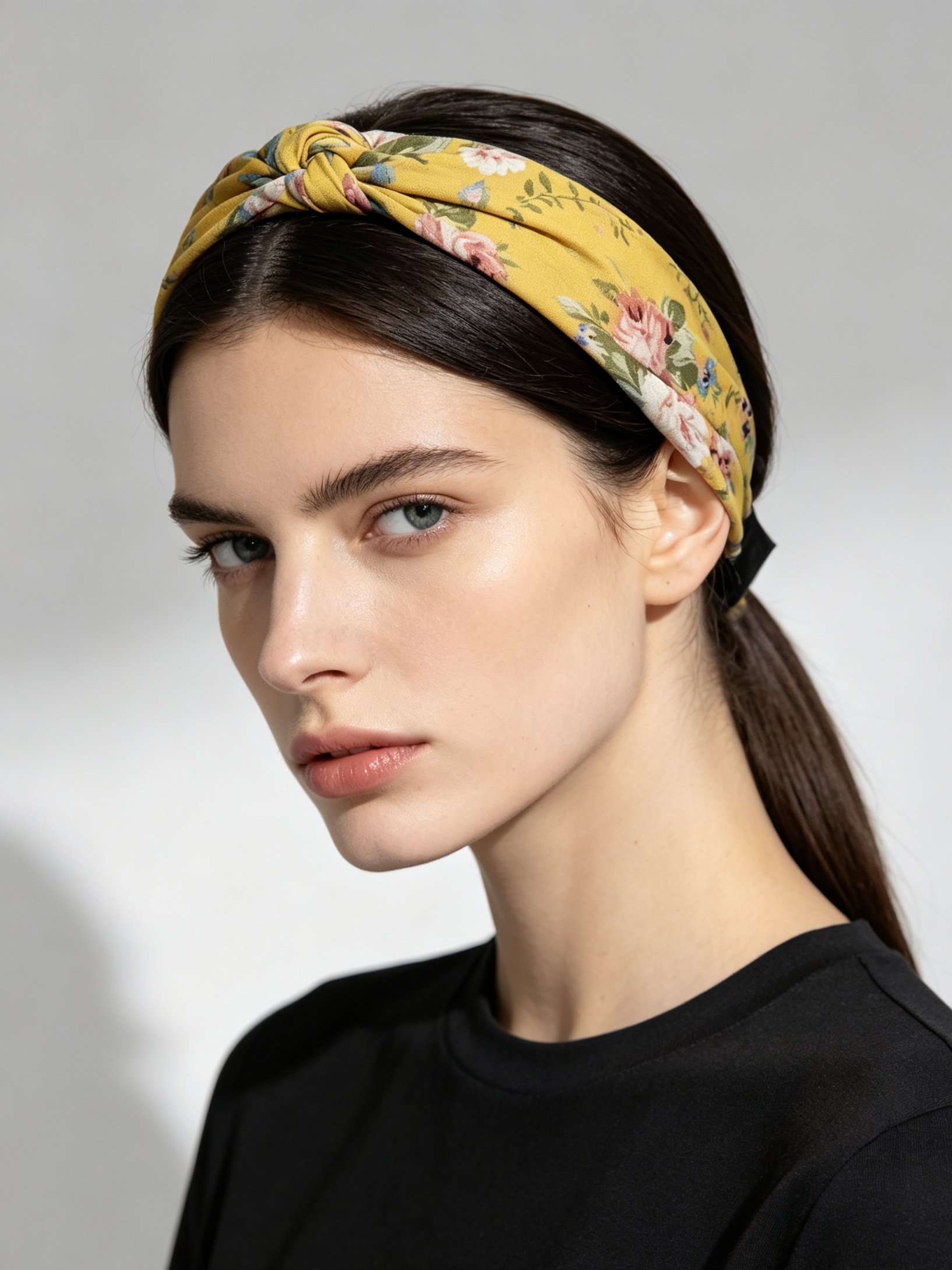Yellow Floral Knot Headband 