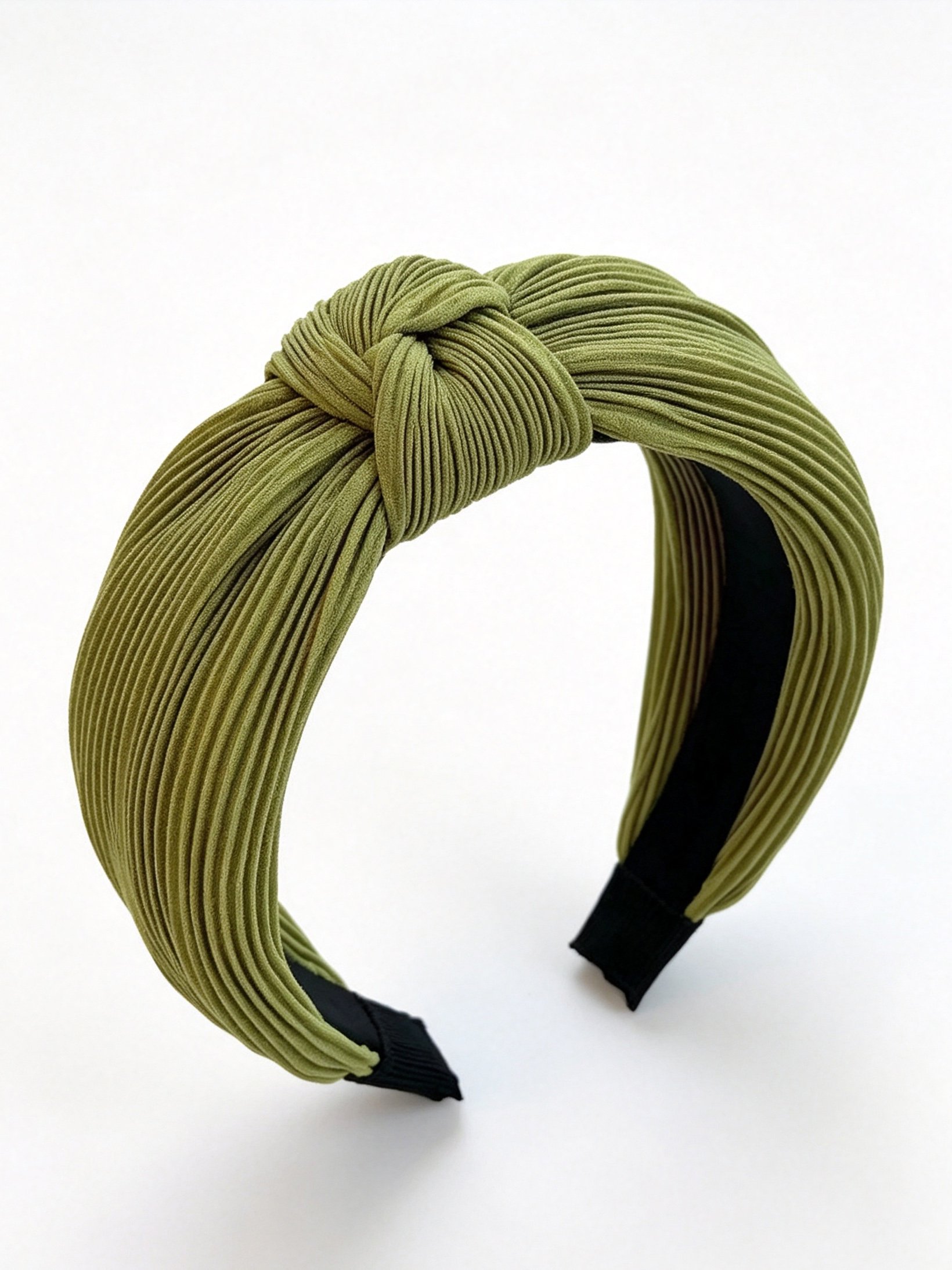 Green Pleated Knotted Headband 