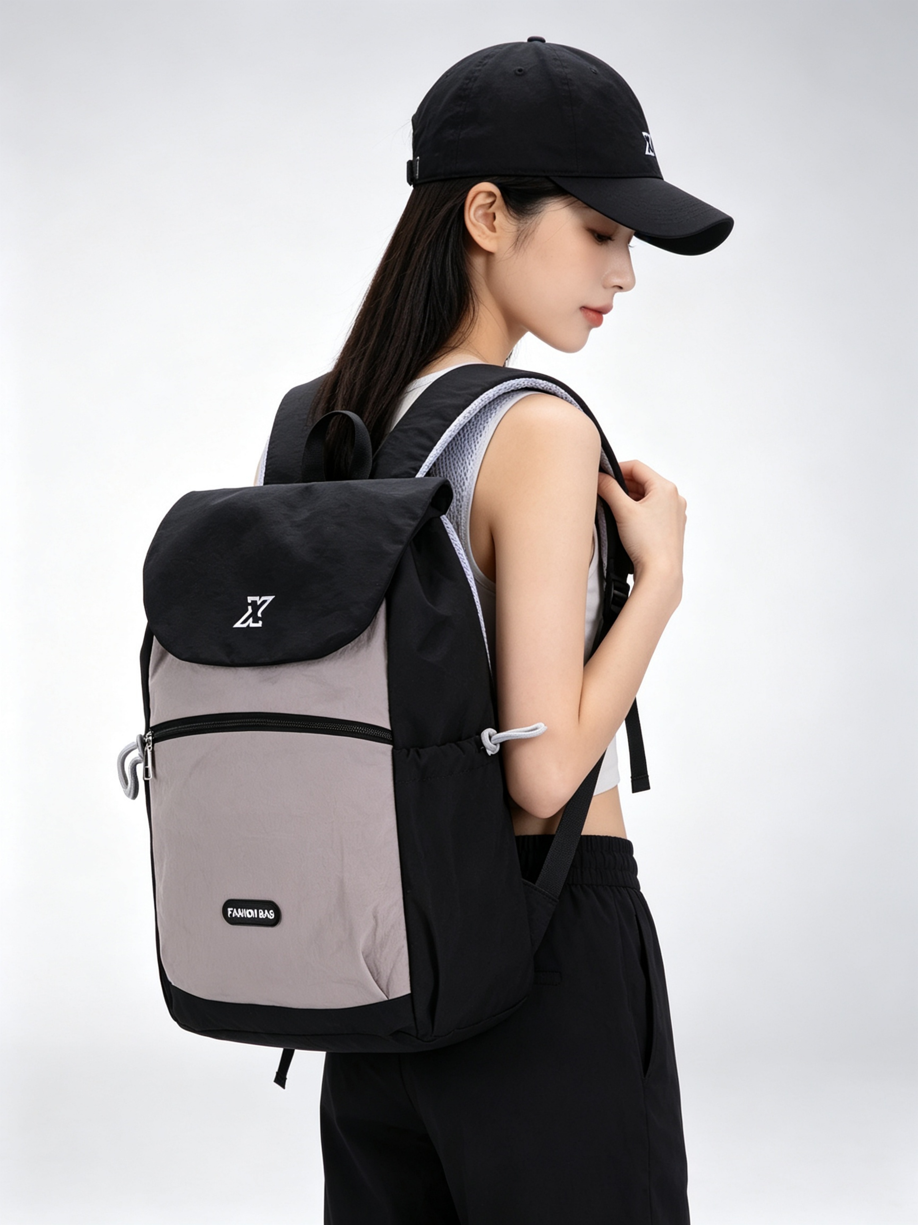 Black Plain Backpack 