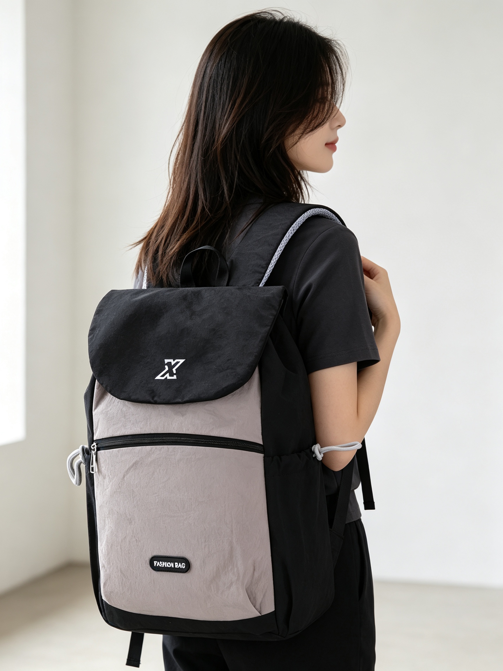 Black Plain Backpack 