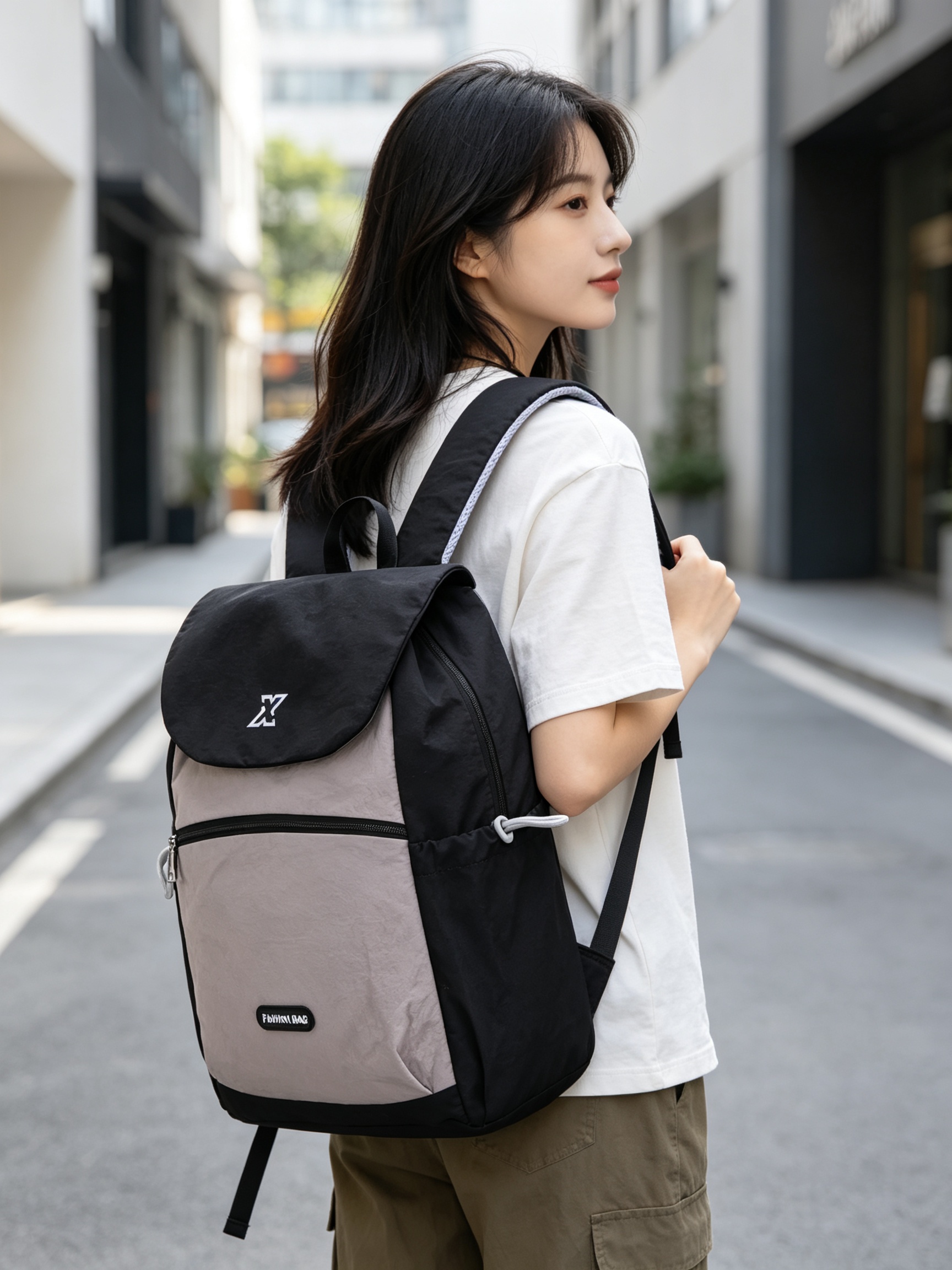 Black Plain Backpack 