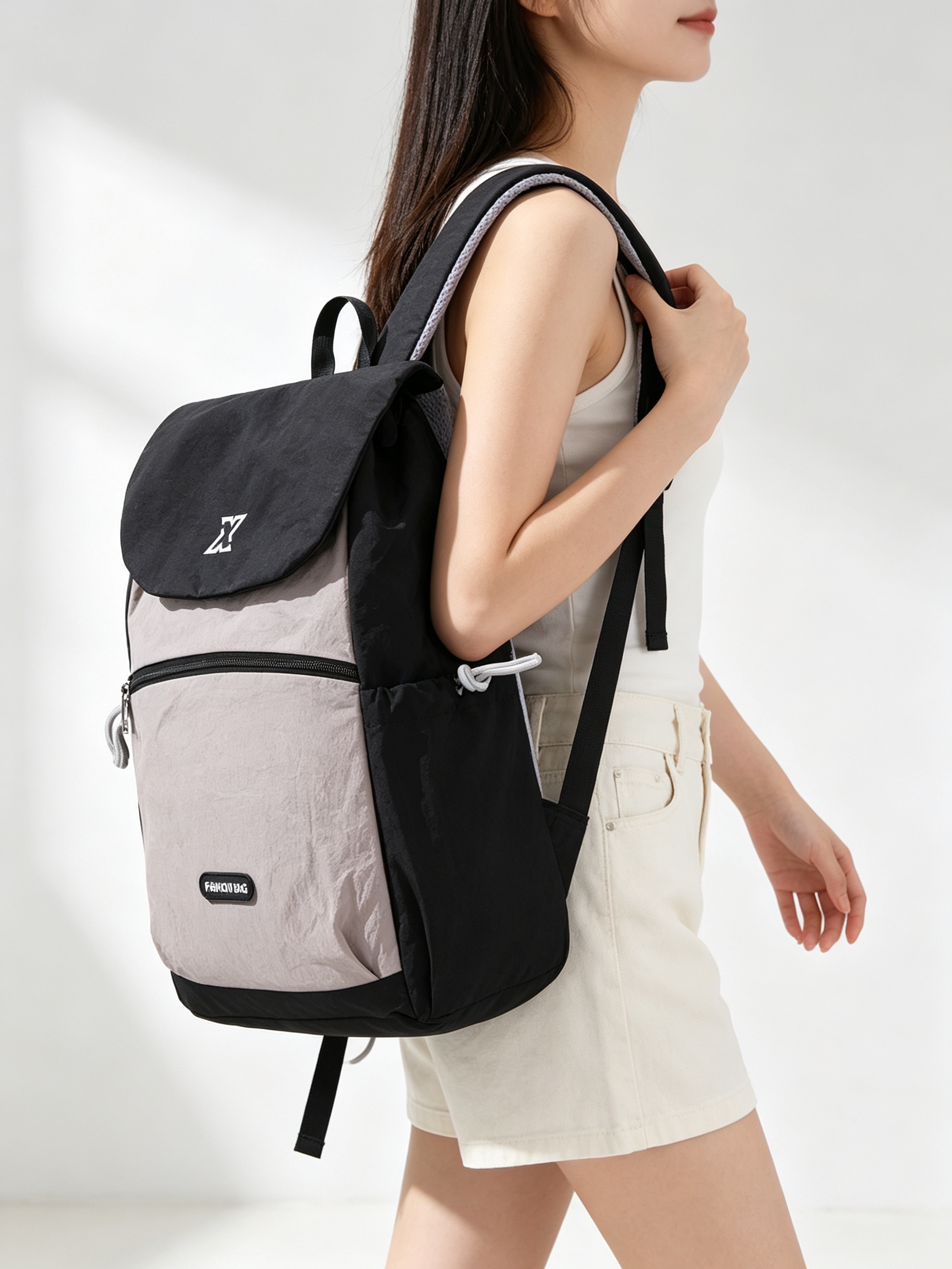 Black Plain Backpack 