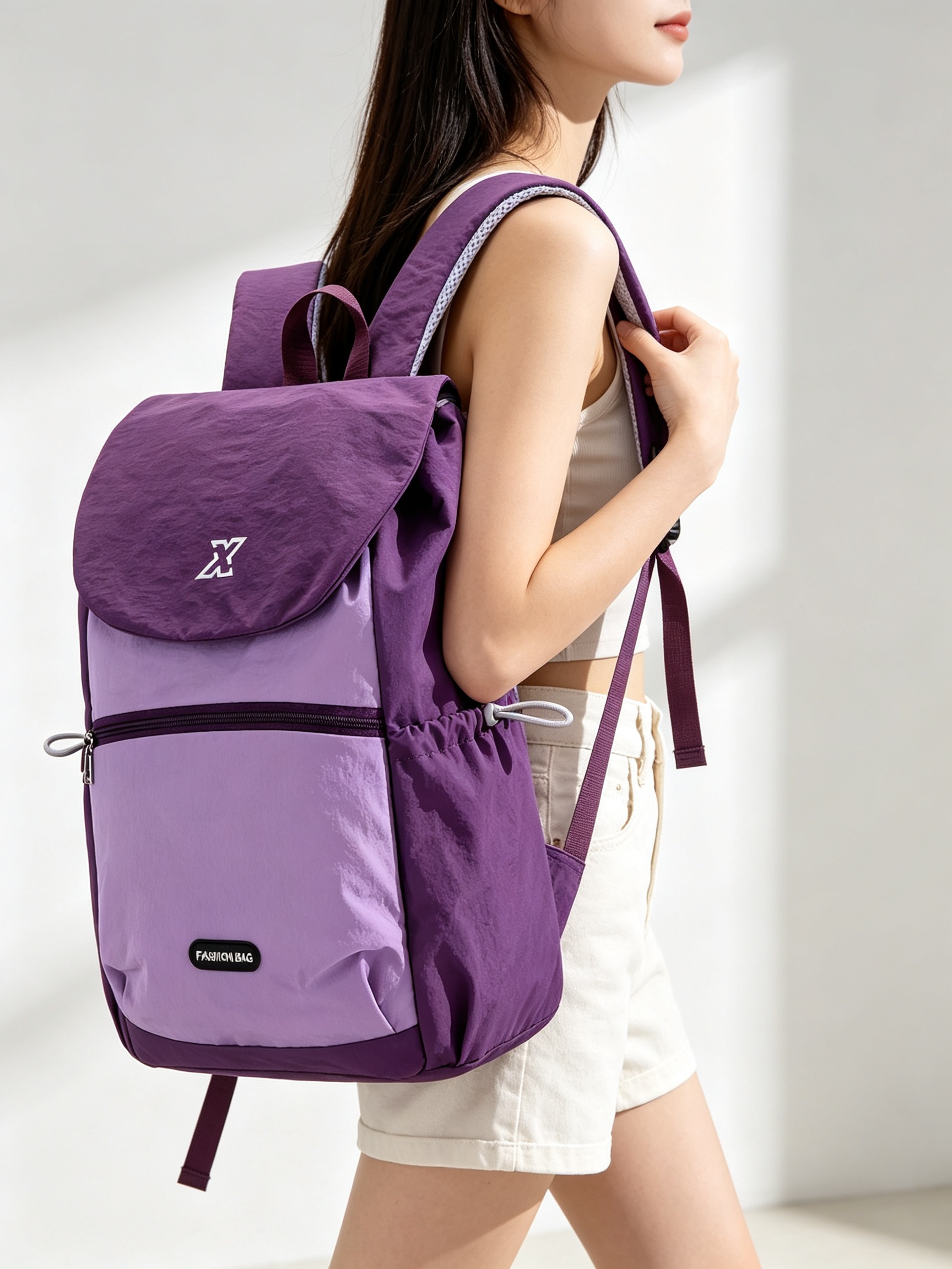 Purple Plain Backpack