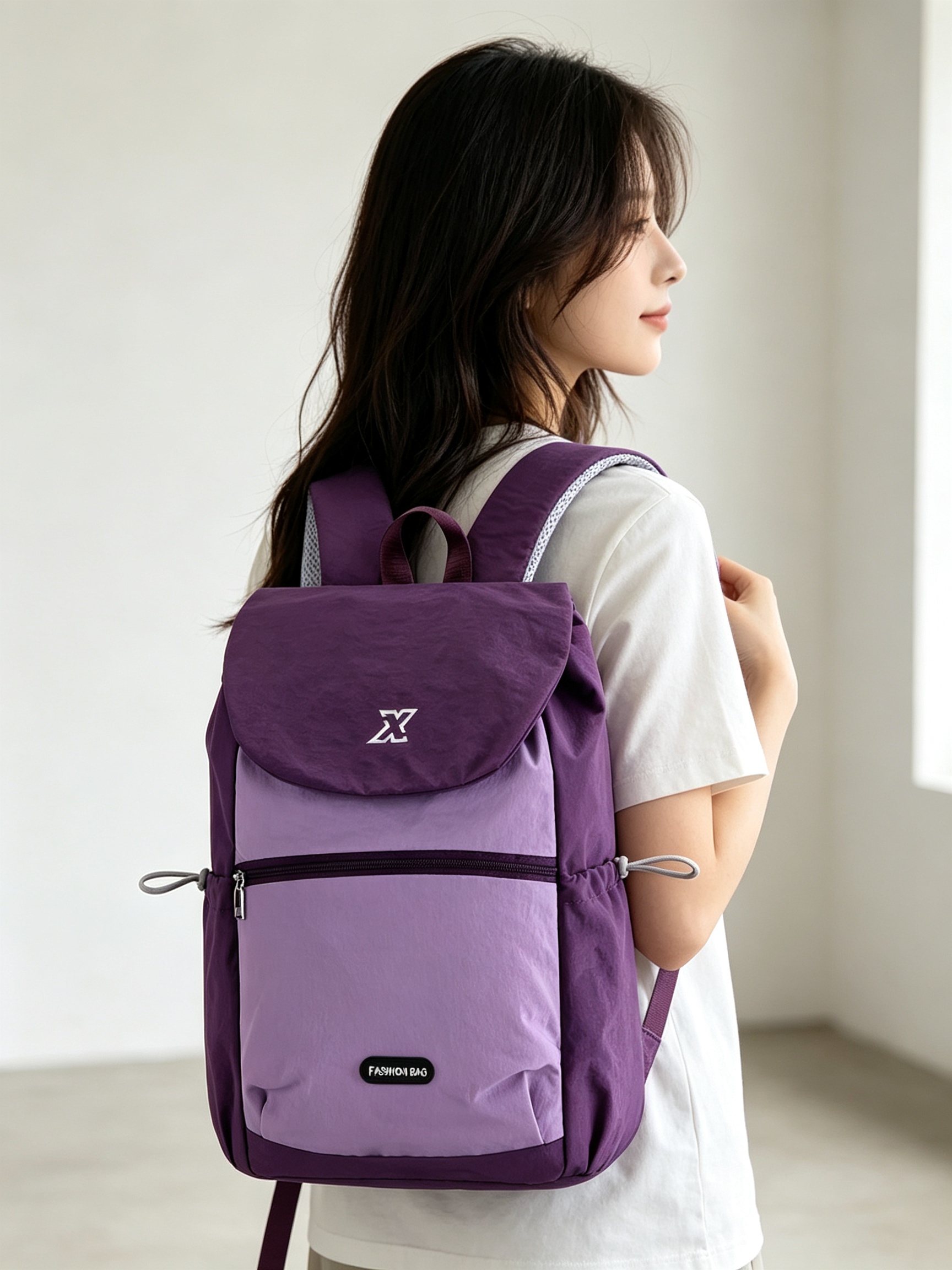 Purple Plain Backpack