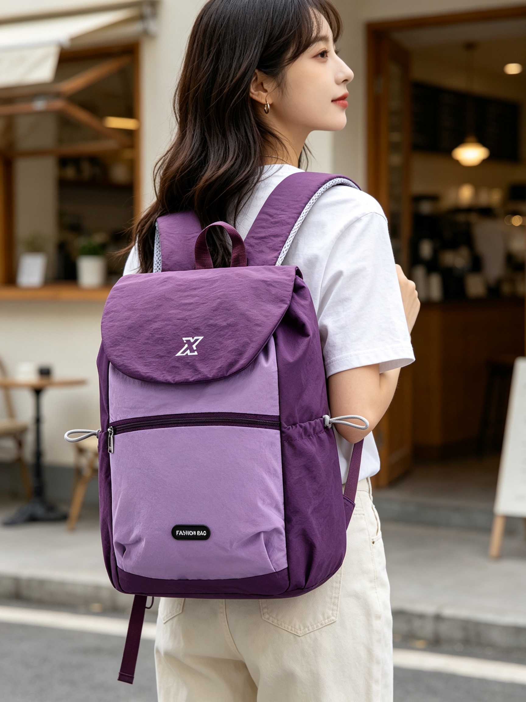 Purple Plain Backpack