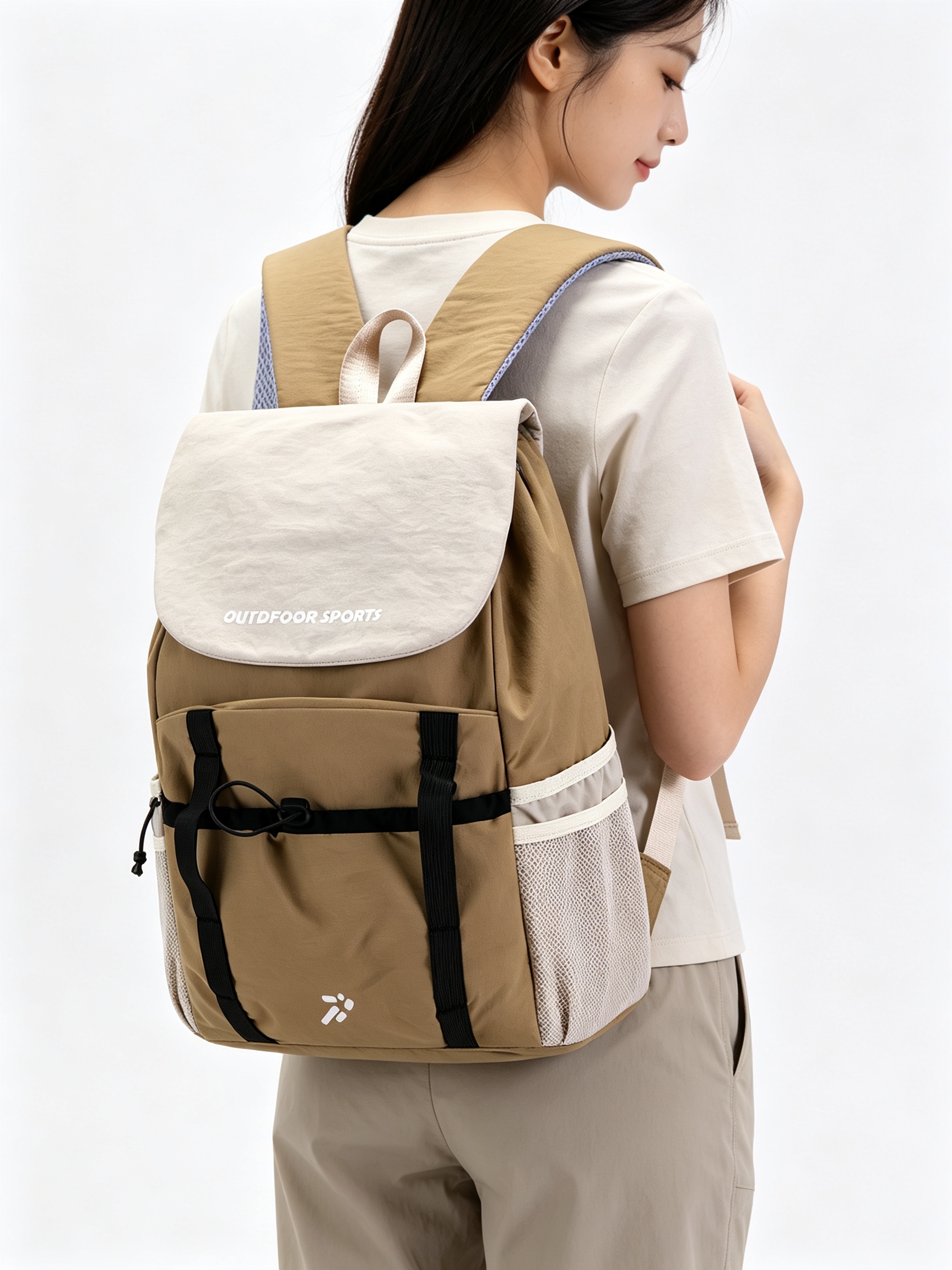 Brown Plain Backpack 