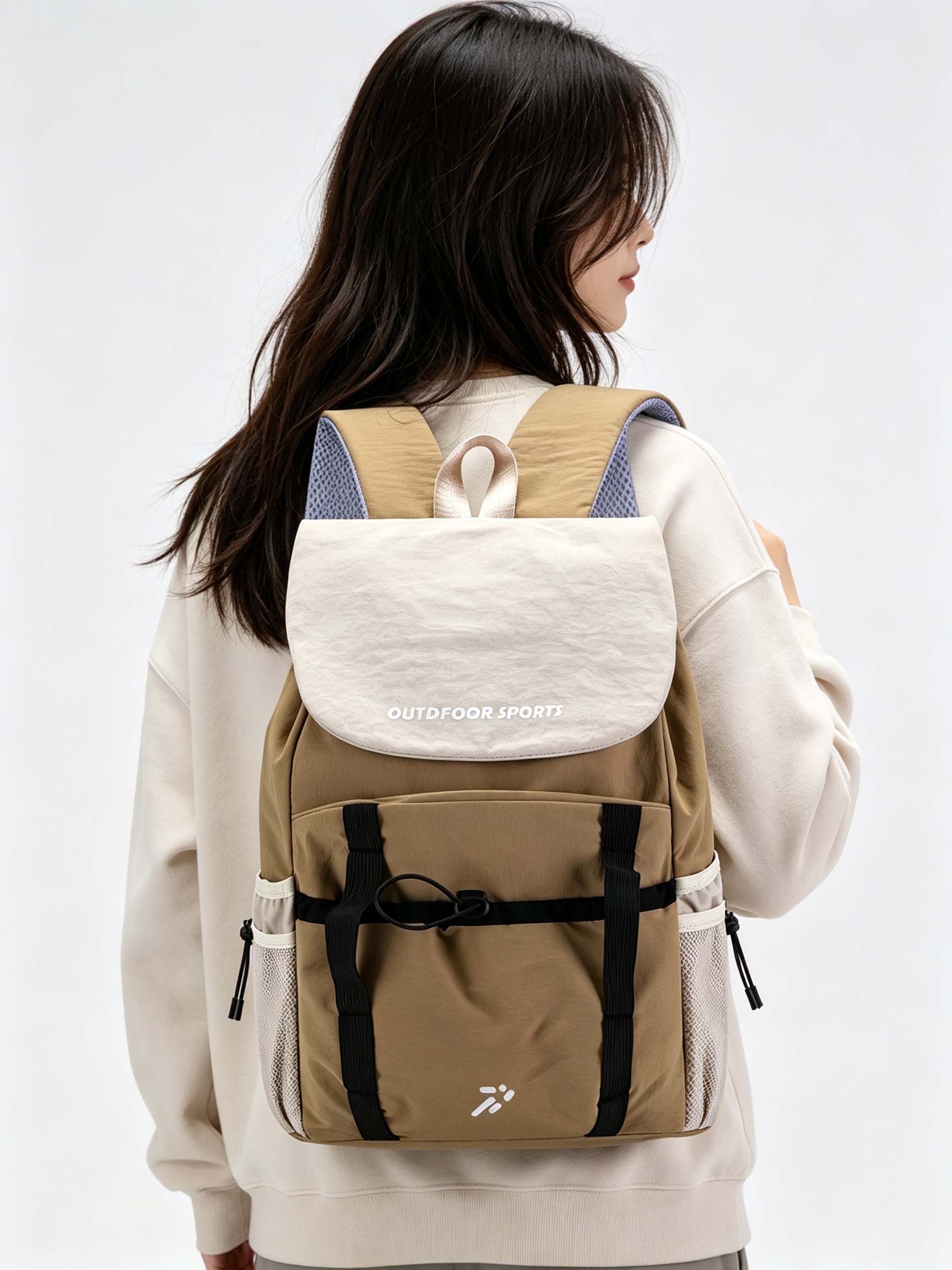 Brown Plain Backpack 