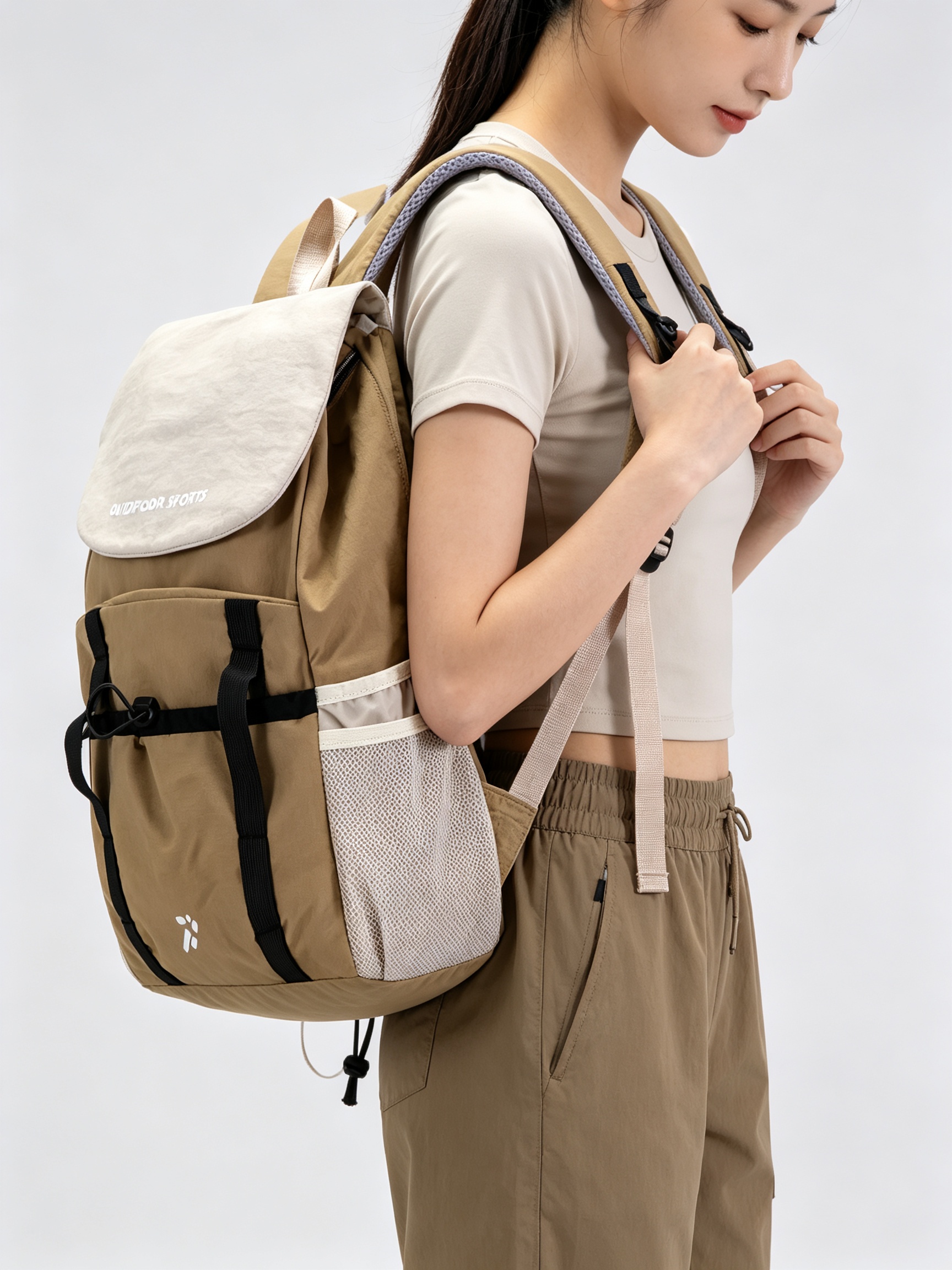 Brown Plain Backpack 