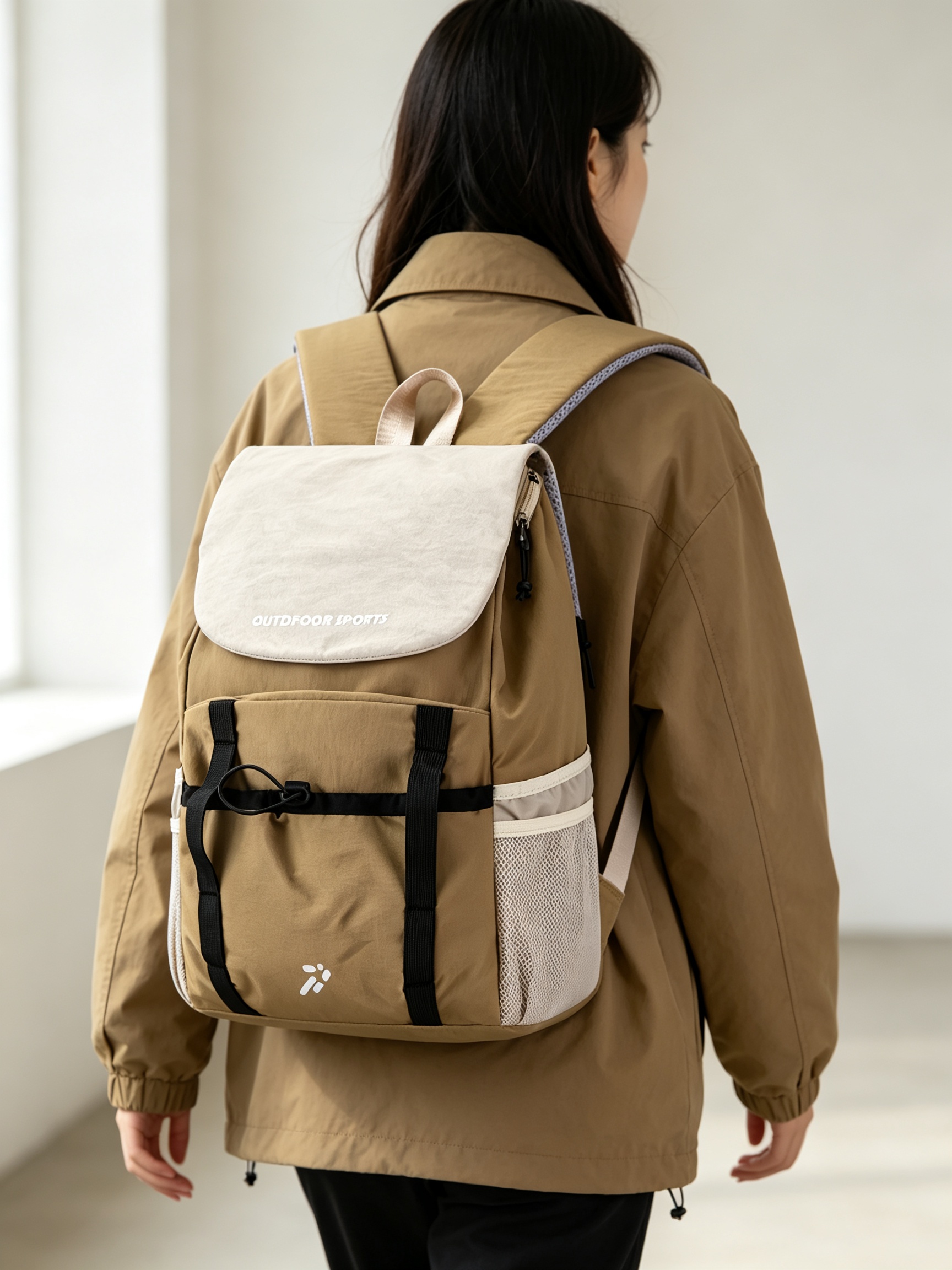 Brown Plain Backpack 