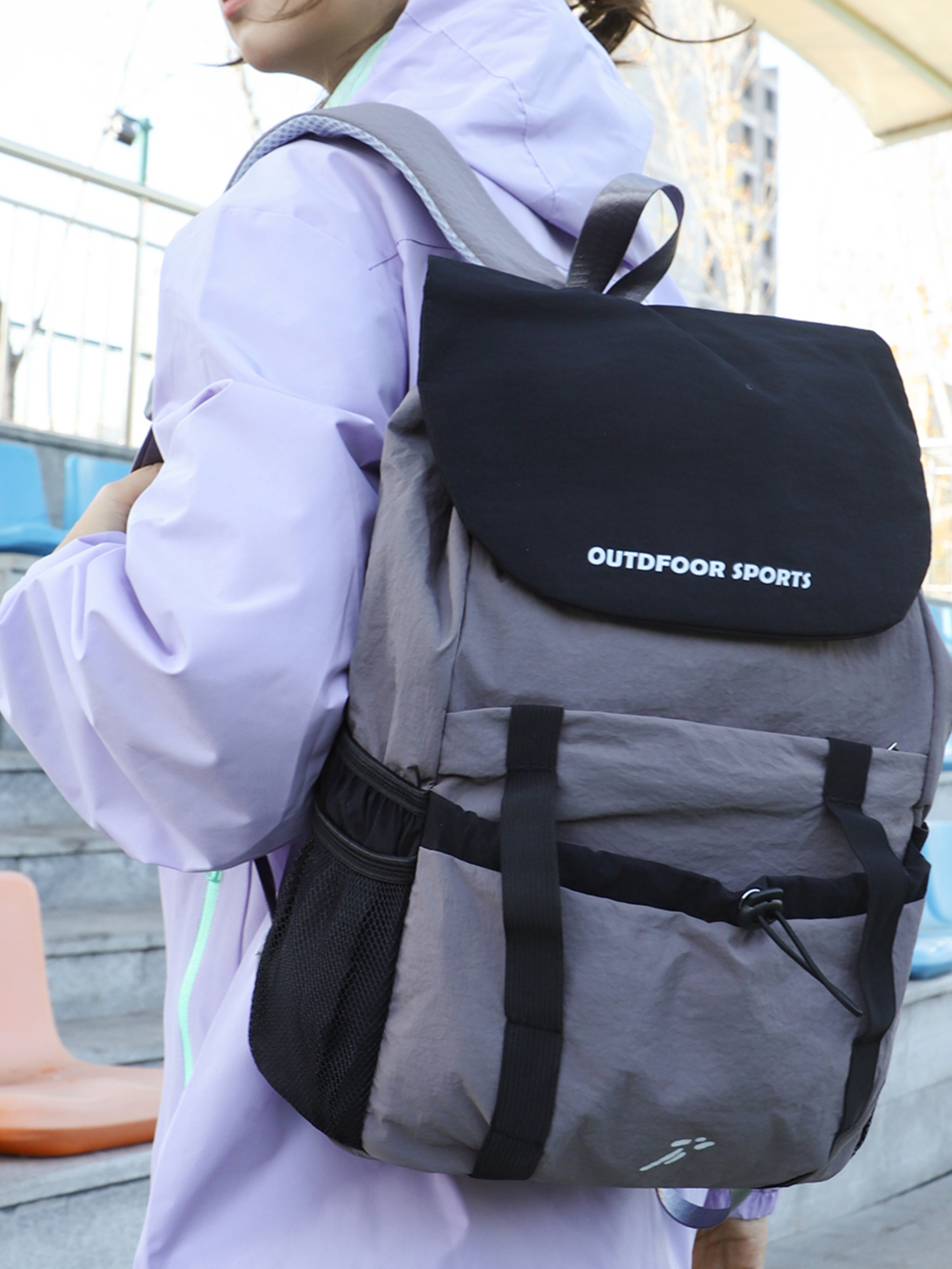 Grey Plain Backpack