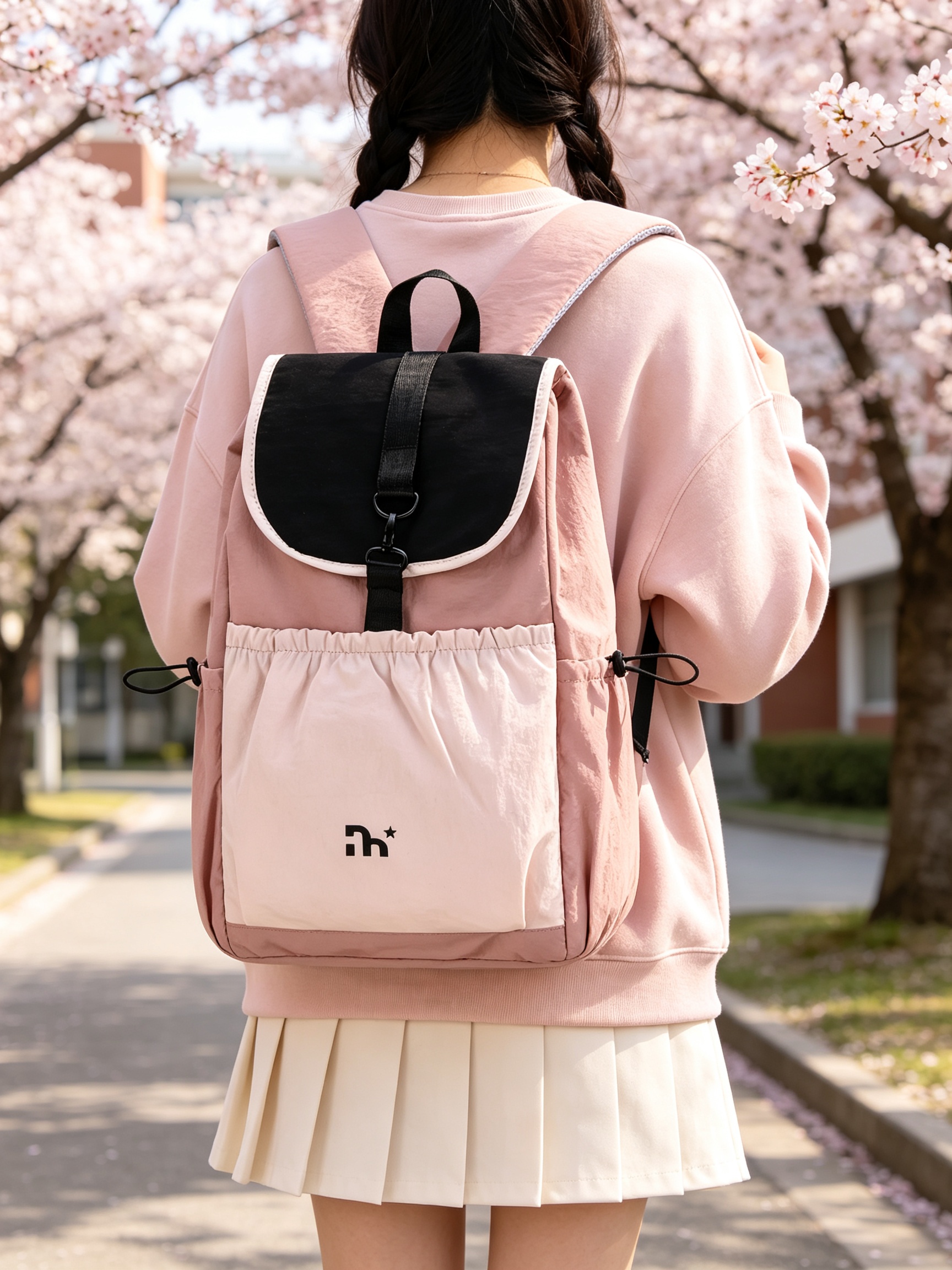 Pink Drawstring Backpack 
