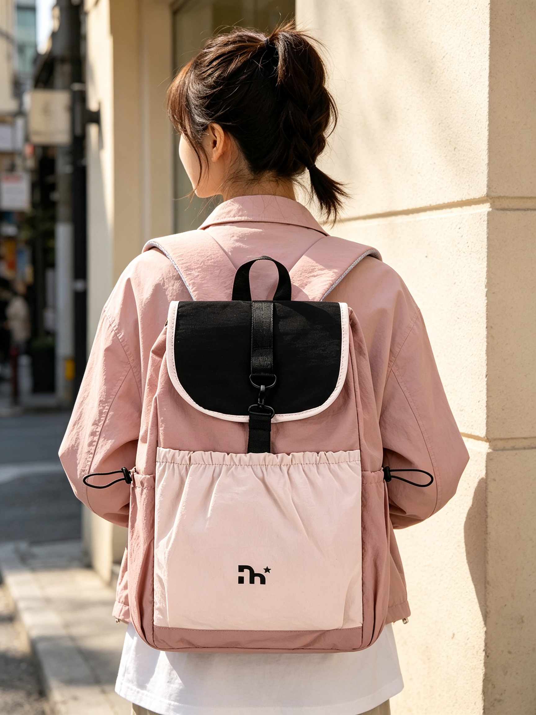 Pink Drawstring Backpack 