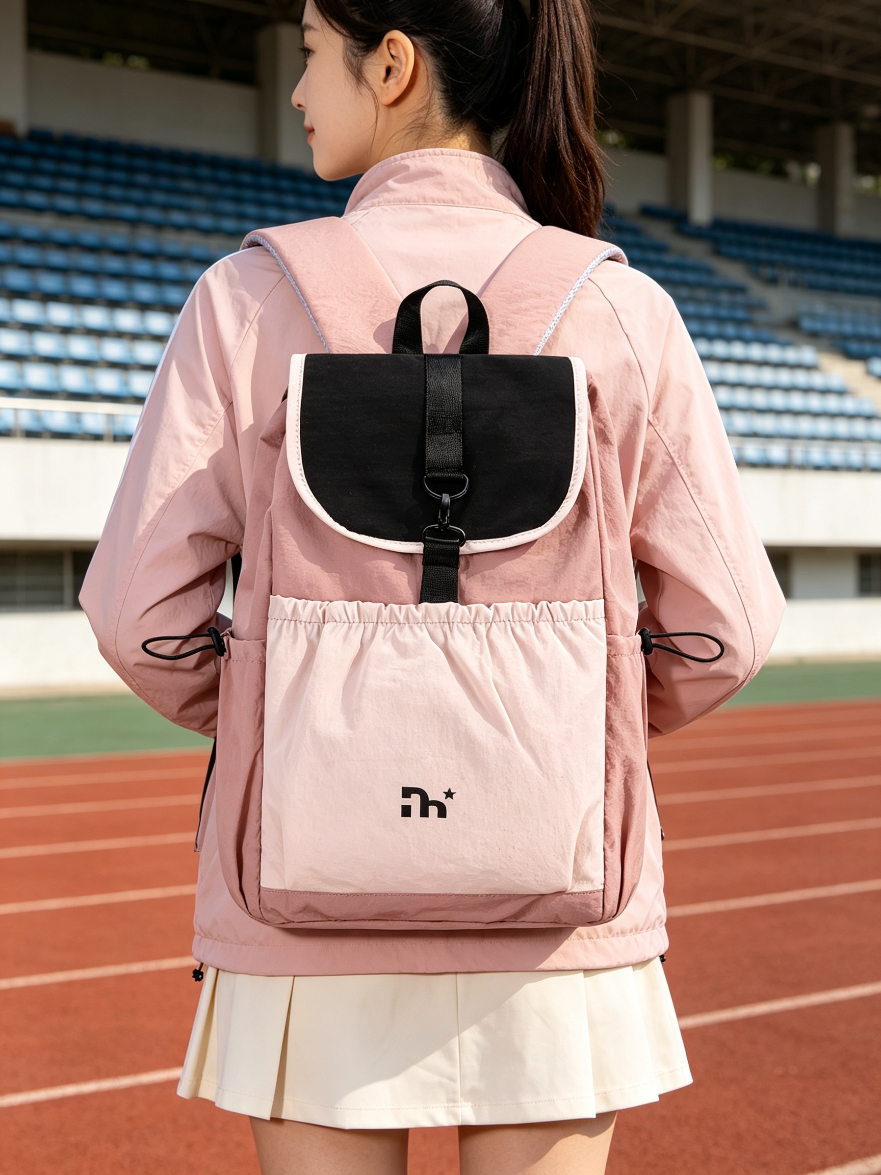 Pink Drawstring Backpack 