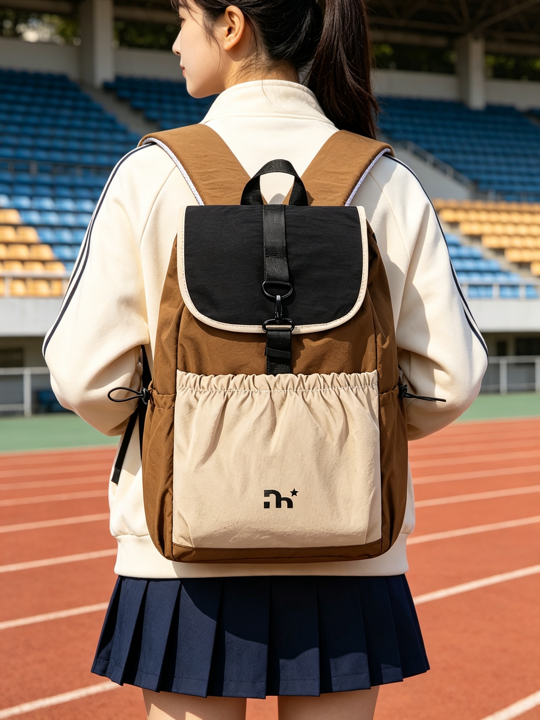 Coffee Brown Plain Backpack