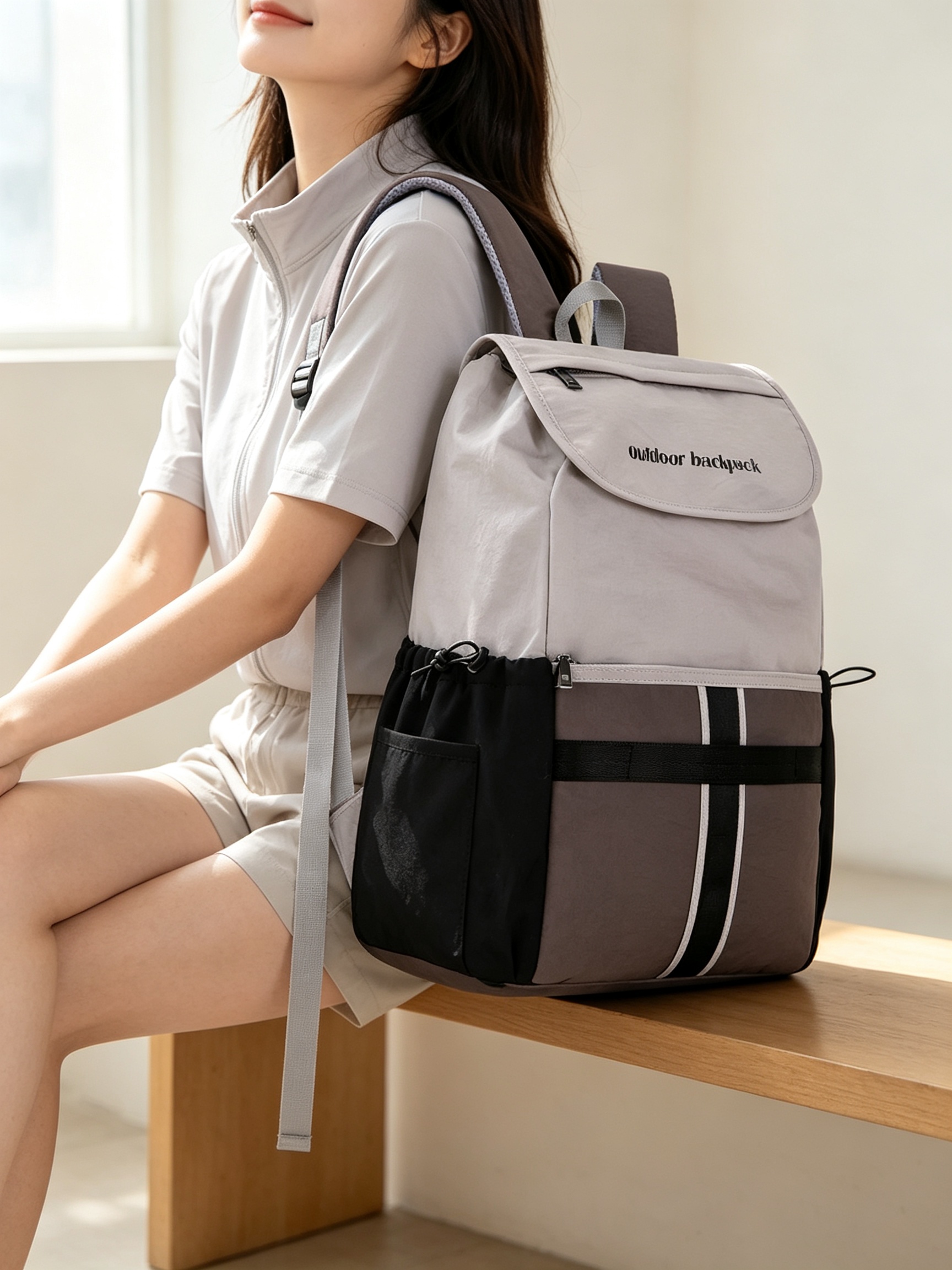 Grey Plain Backpack