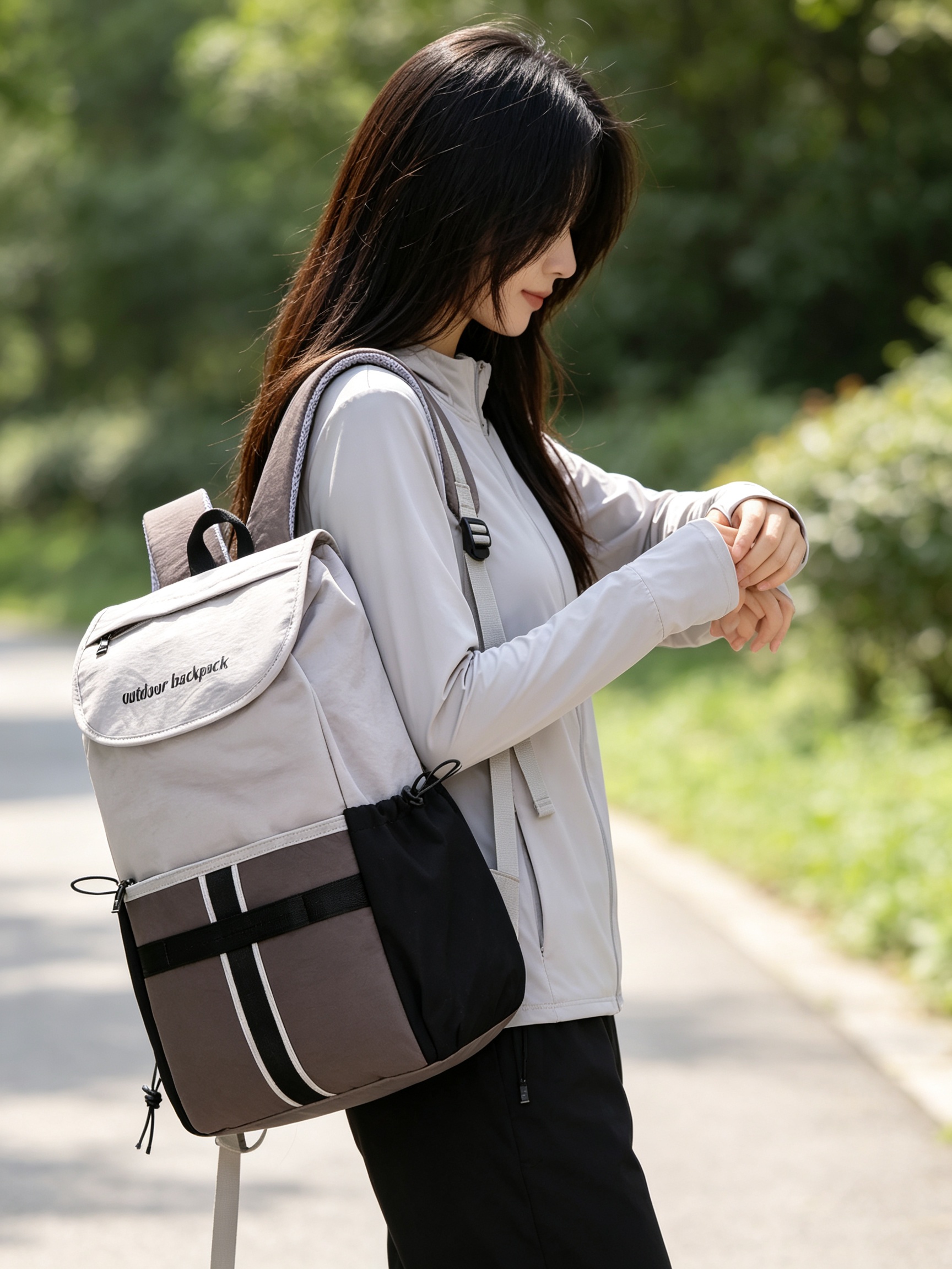 Grey Plain Backpack