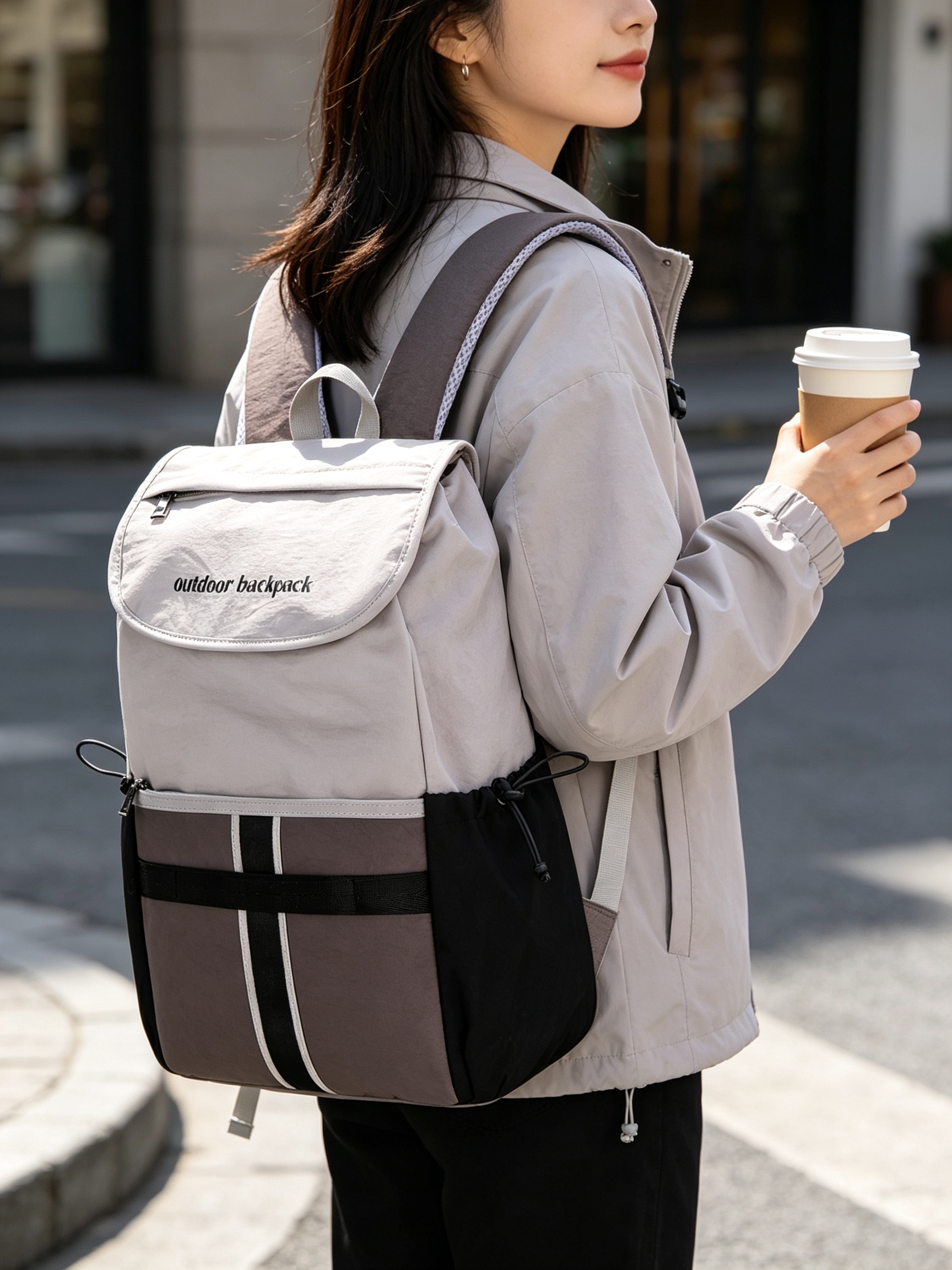 Grey Plain Backpack