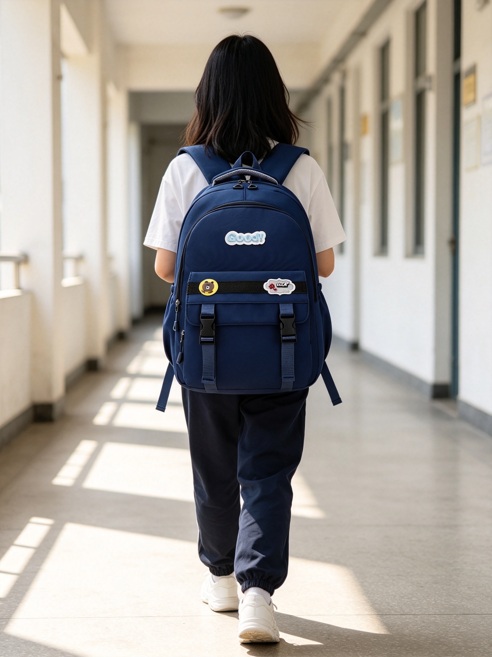 Dark Blue School Backpack 
