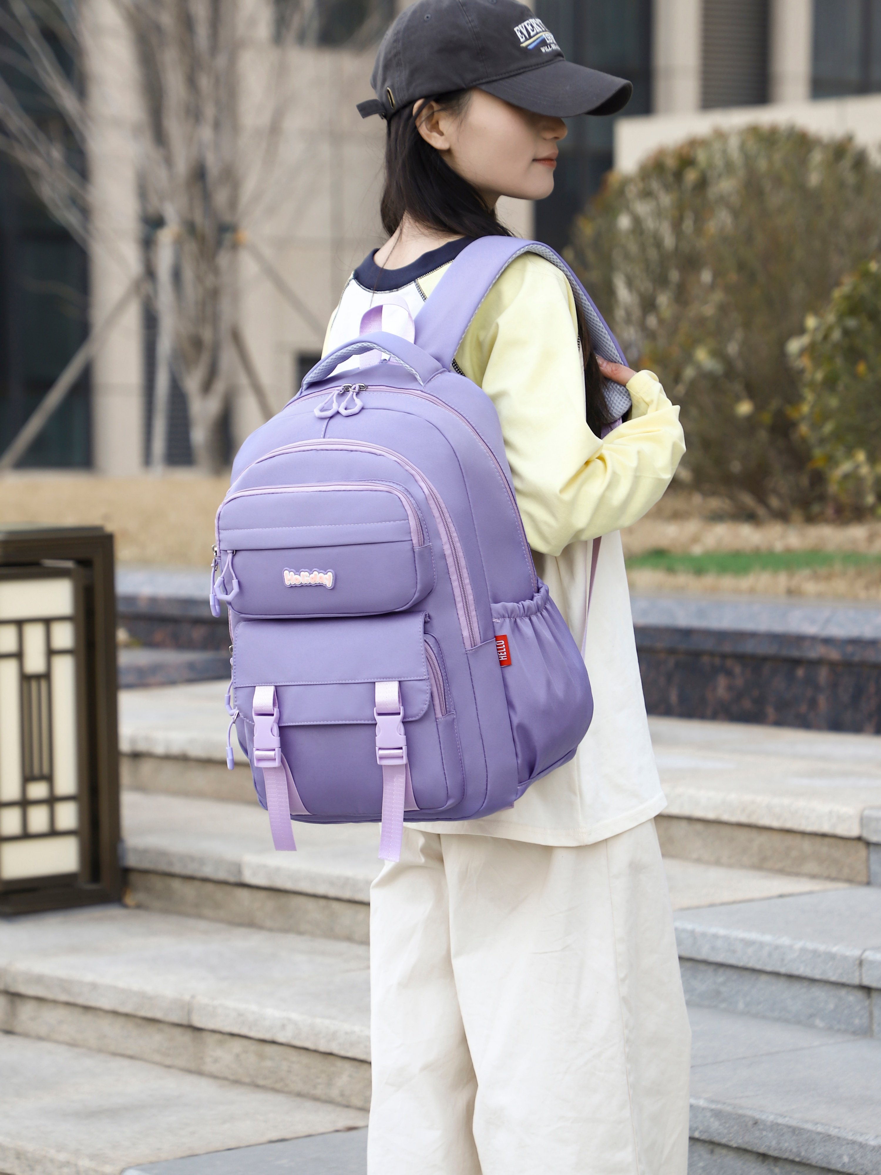 Purple Plain Backpack