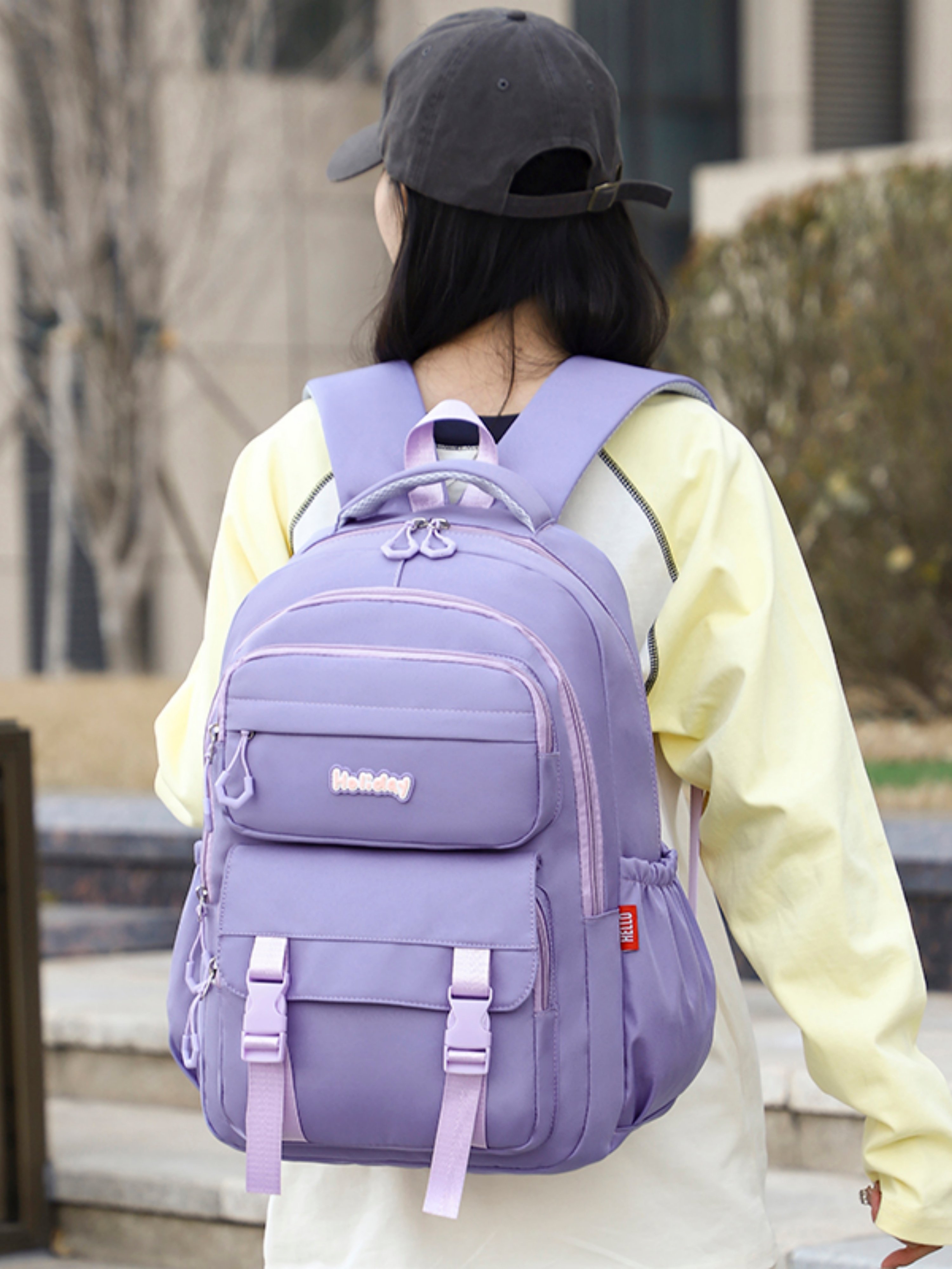 Purple Plain Backpack