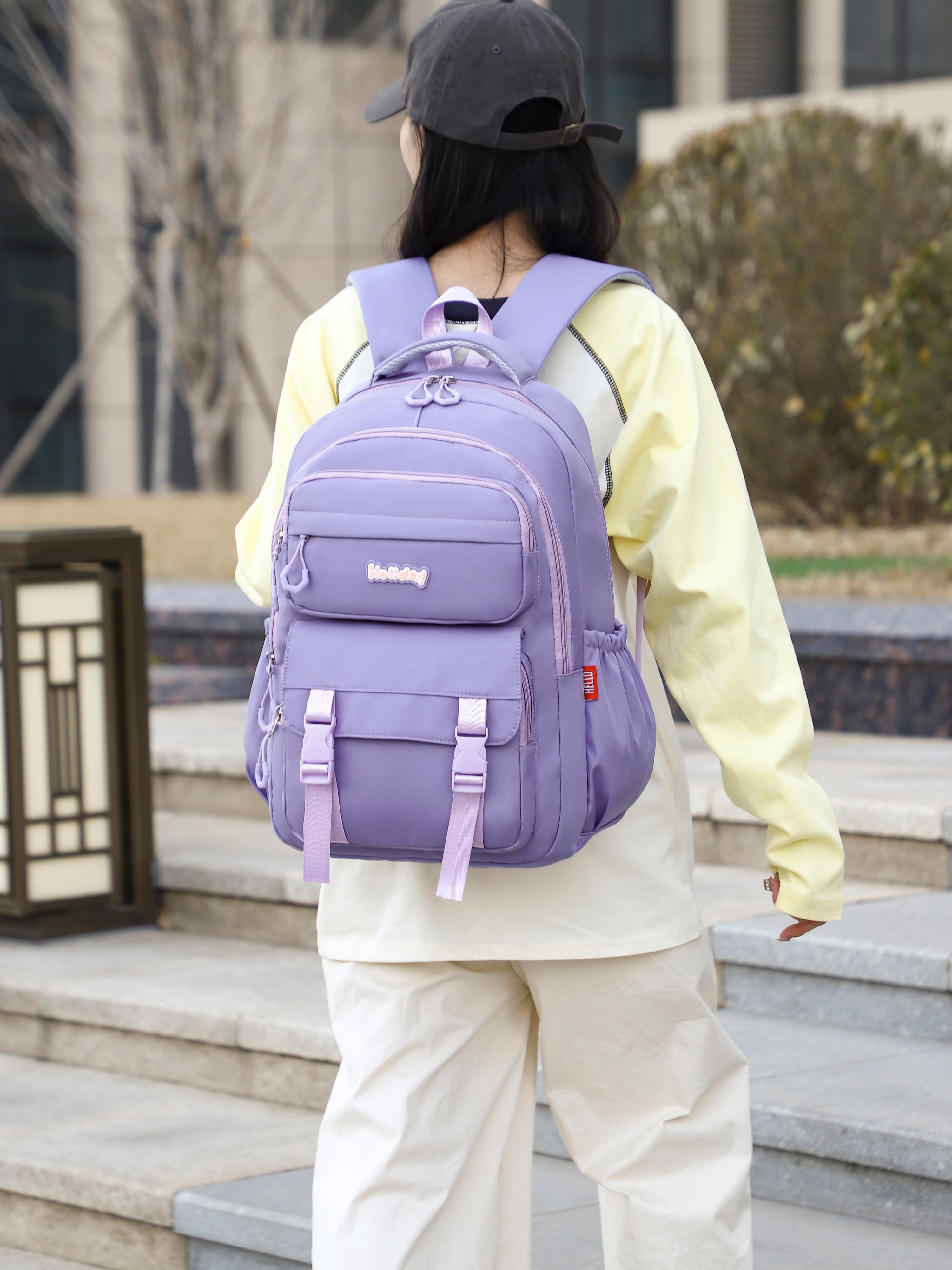 Purple Plain Backpack