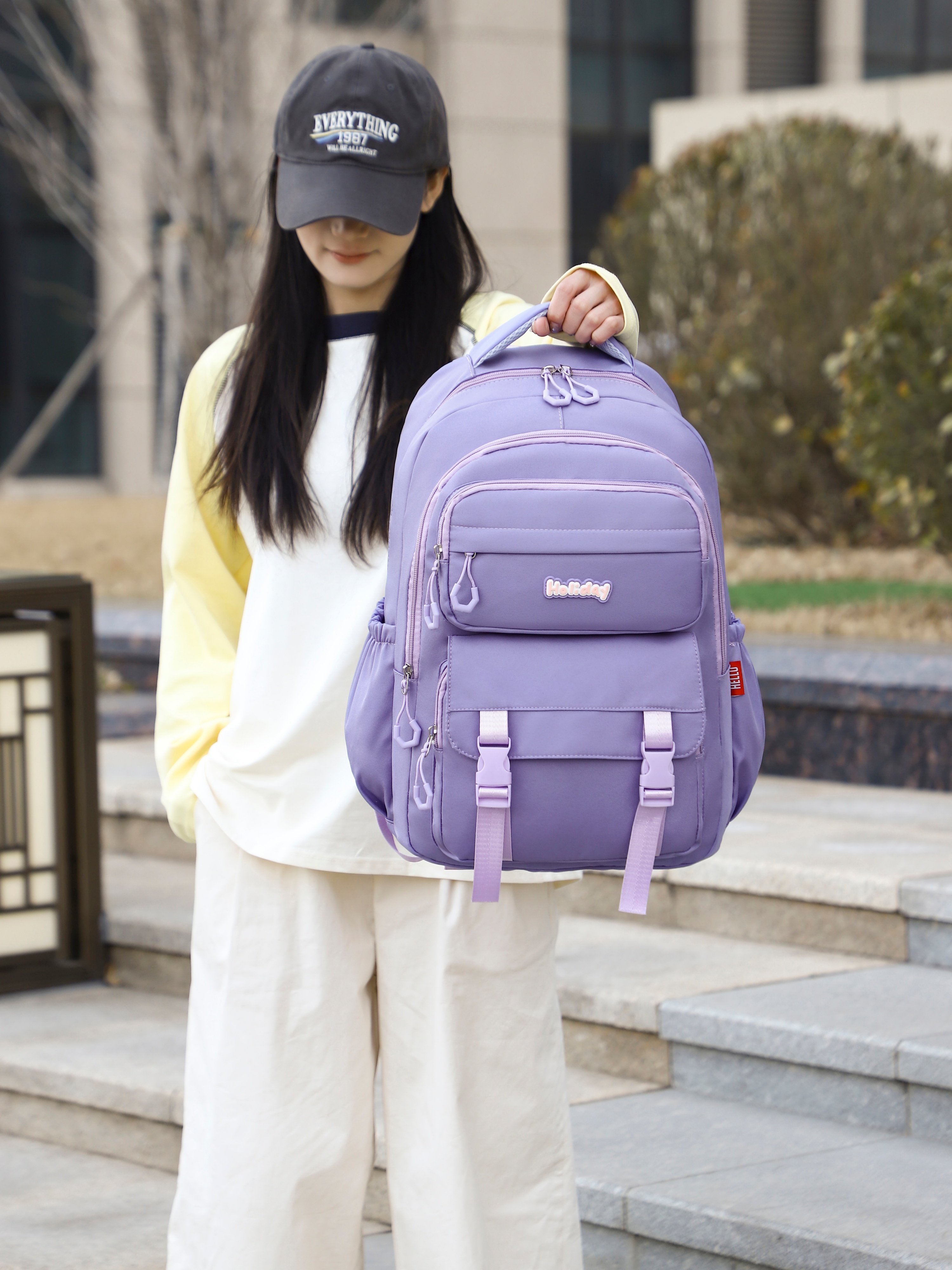 Purple Plain Backpack