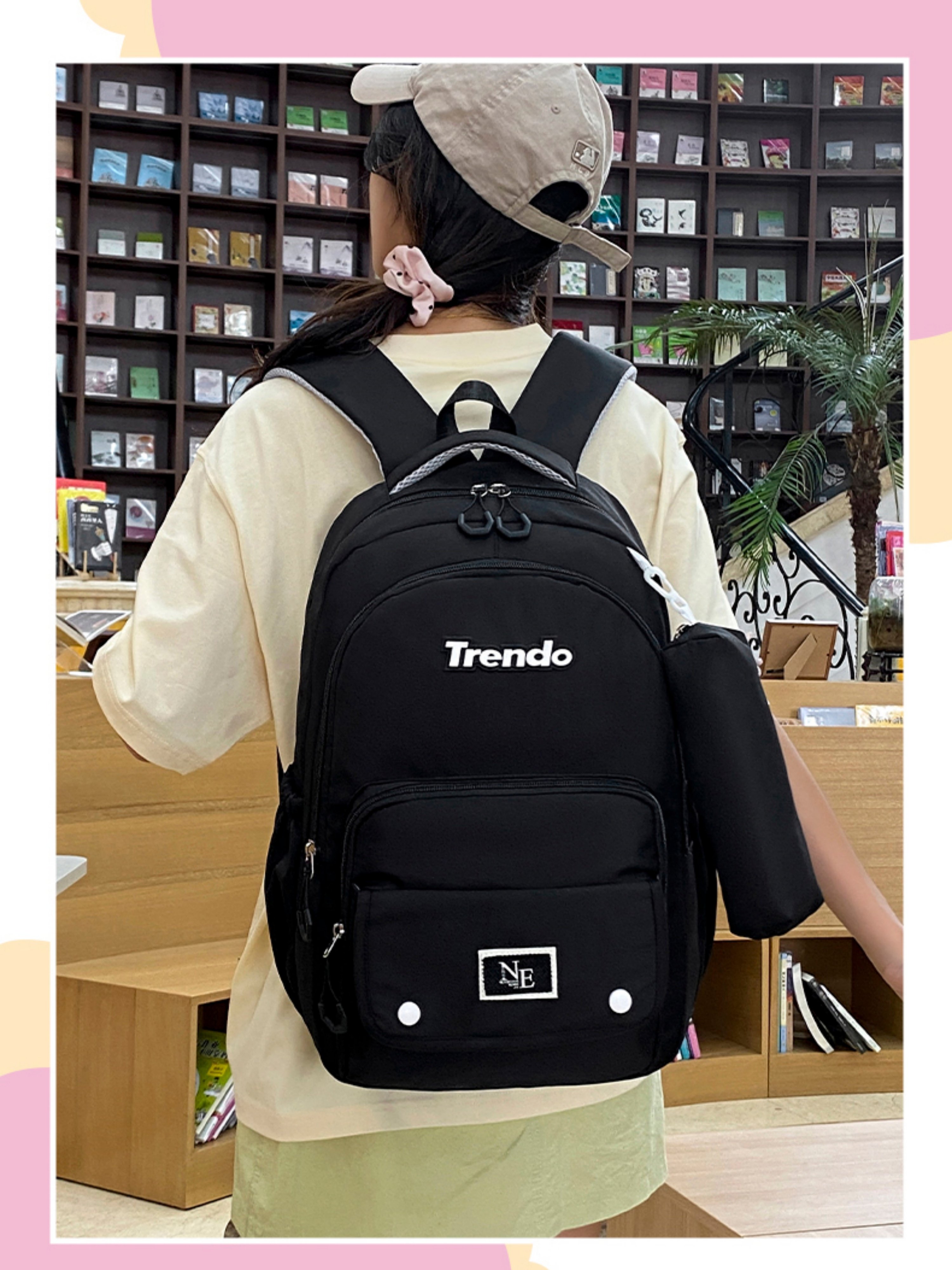 Black Plain Backpack