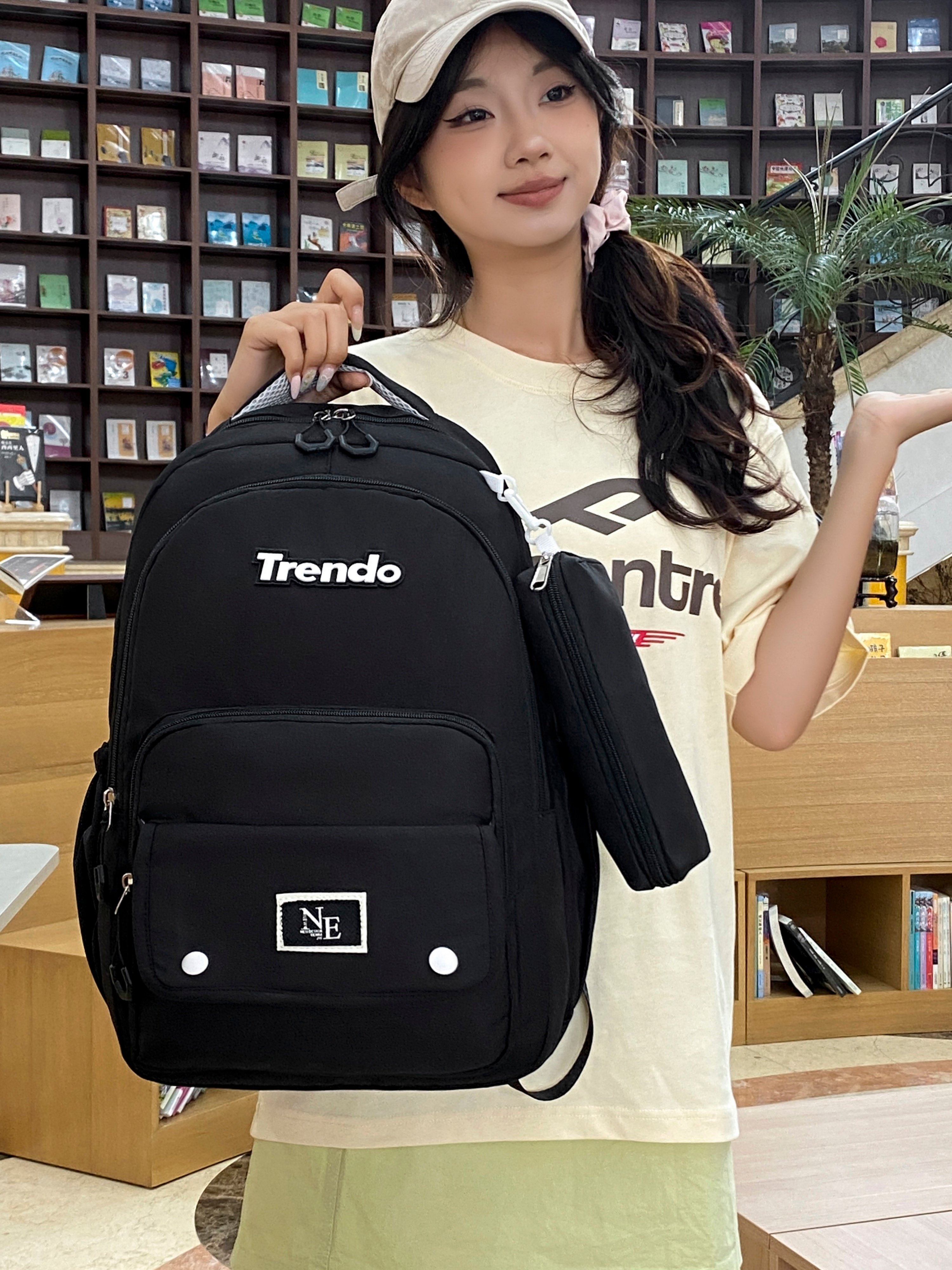 Black Plain Backpack